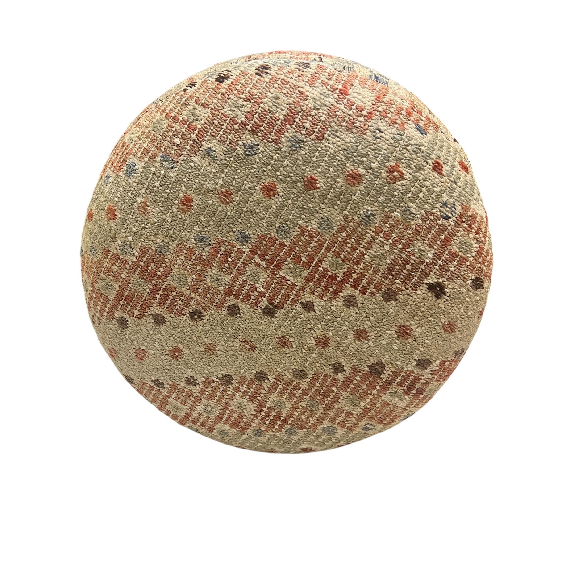 Vintage Kilim Round Ottoman