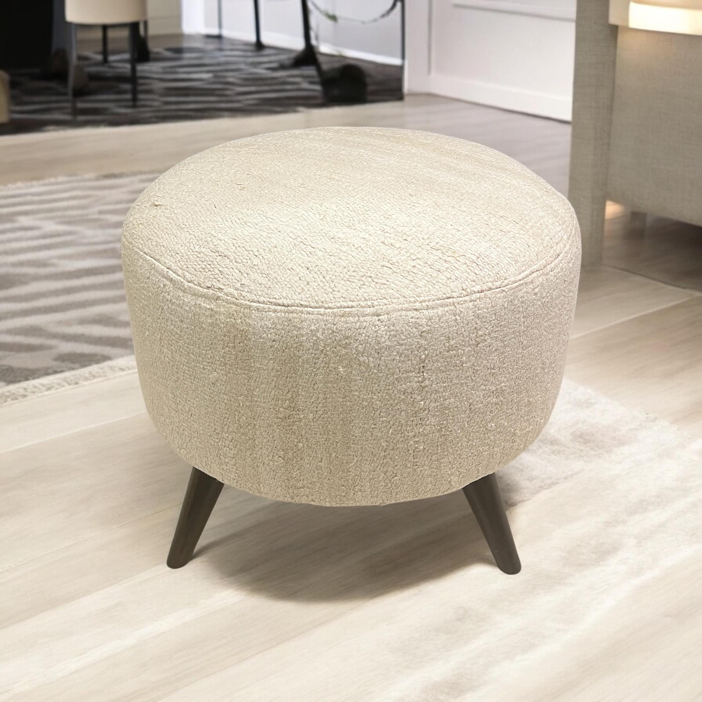 Medium Hemp Round Ottoman