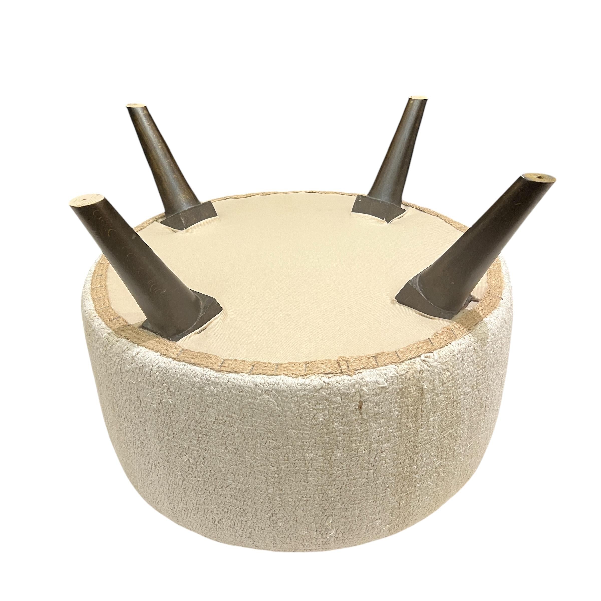 Medium Hemp Round Ottoman