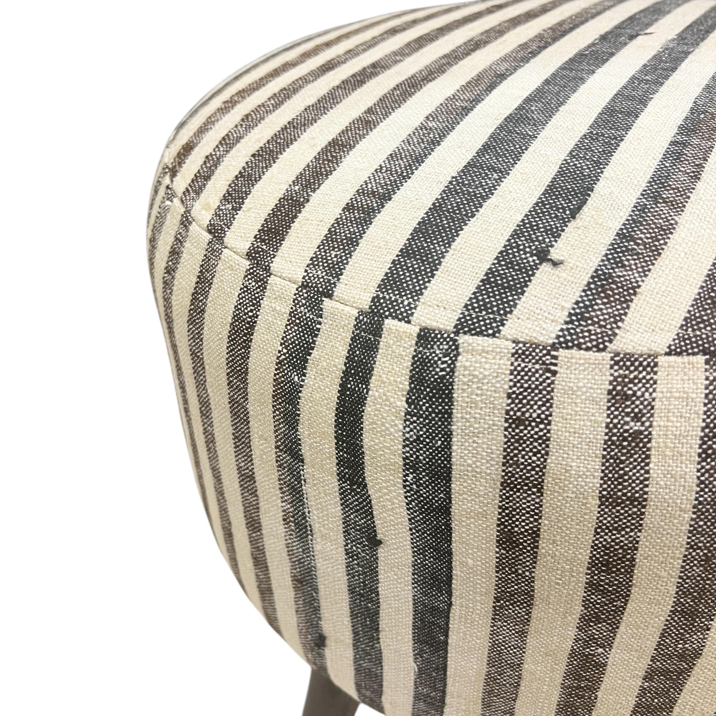 Stripe Kilim Medium Round Ottoman