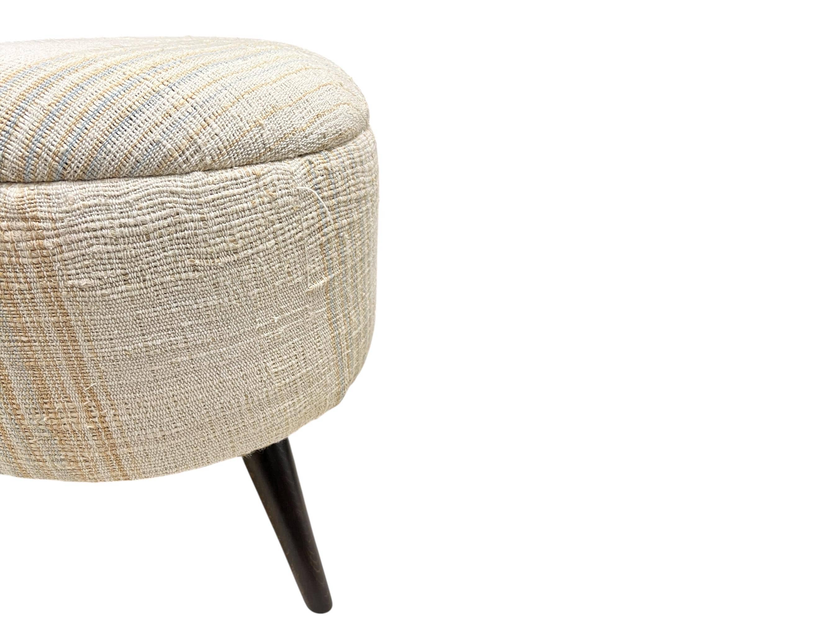 Small Hemp Round Ottoman