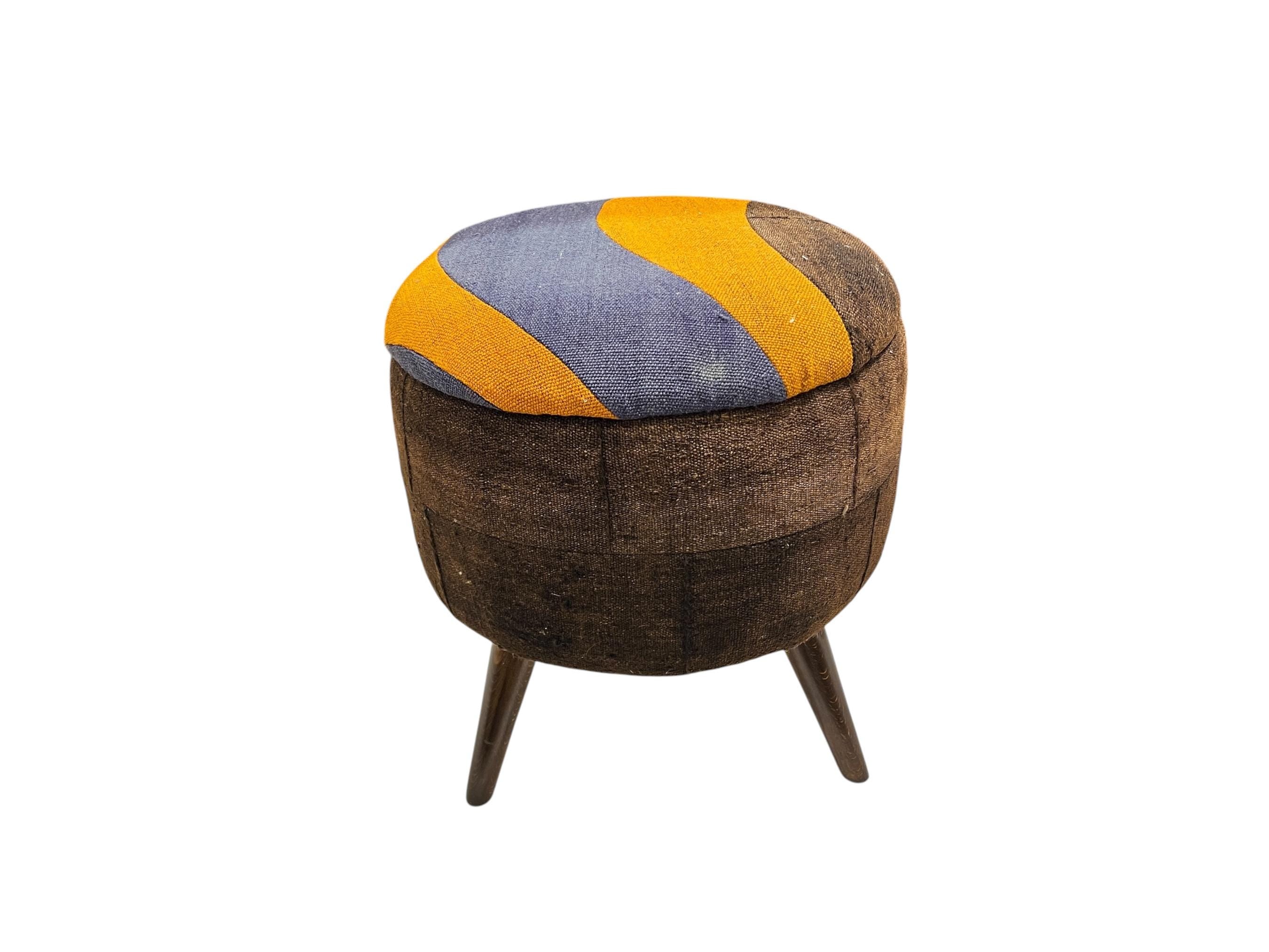 Abstract Round Small Ottoman