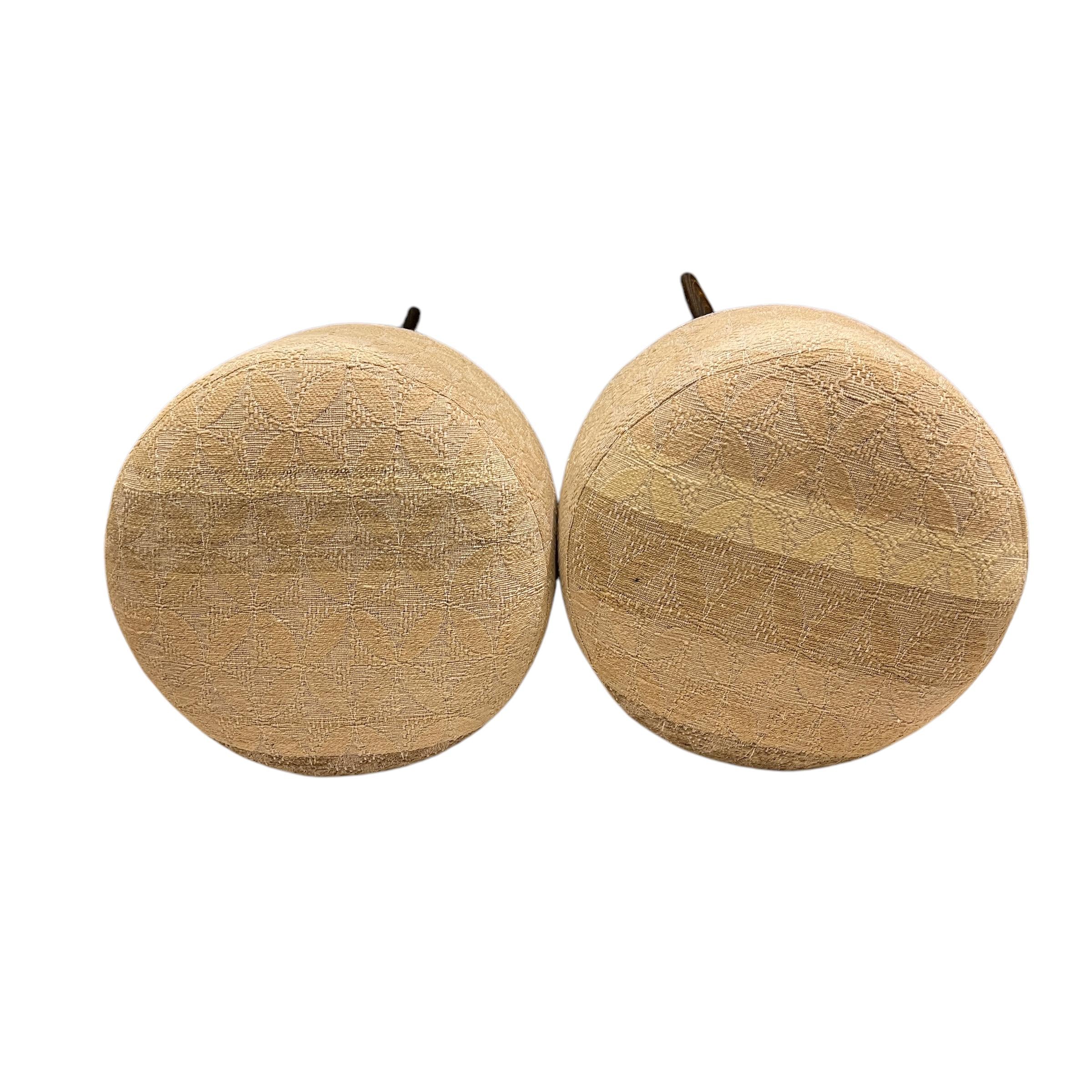 Embroidery Kilim Small Round Ottoman