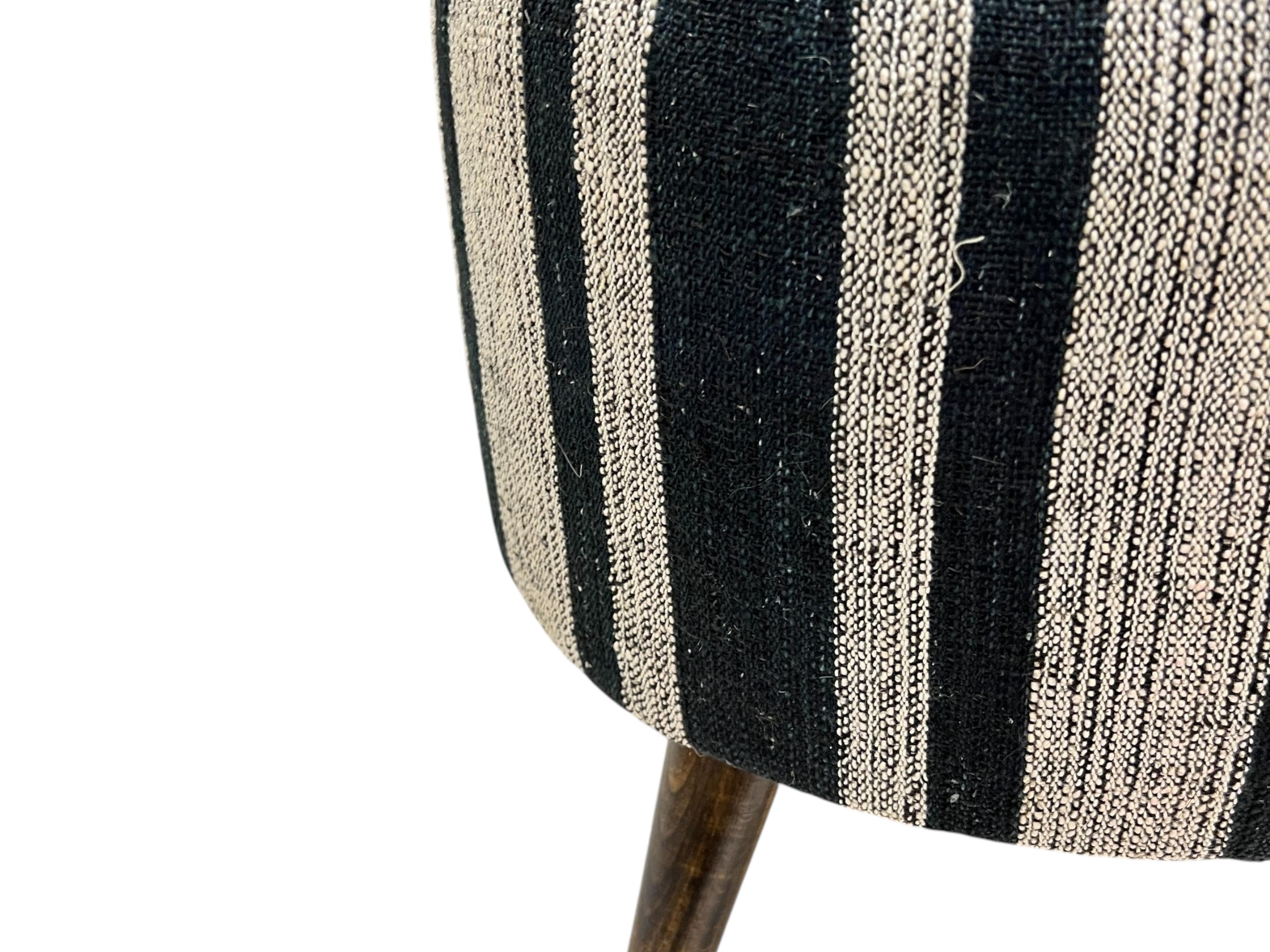 Stripe Kilim Small Round Ottoman
