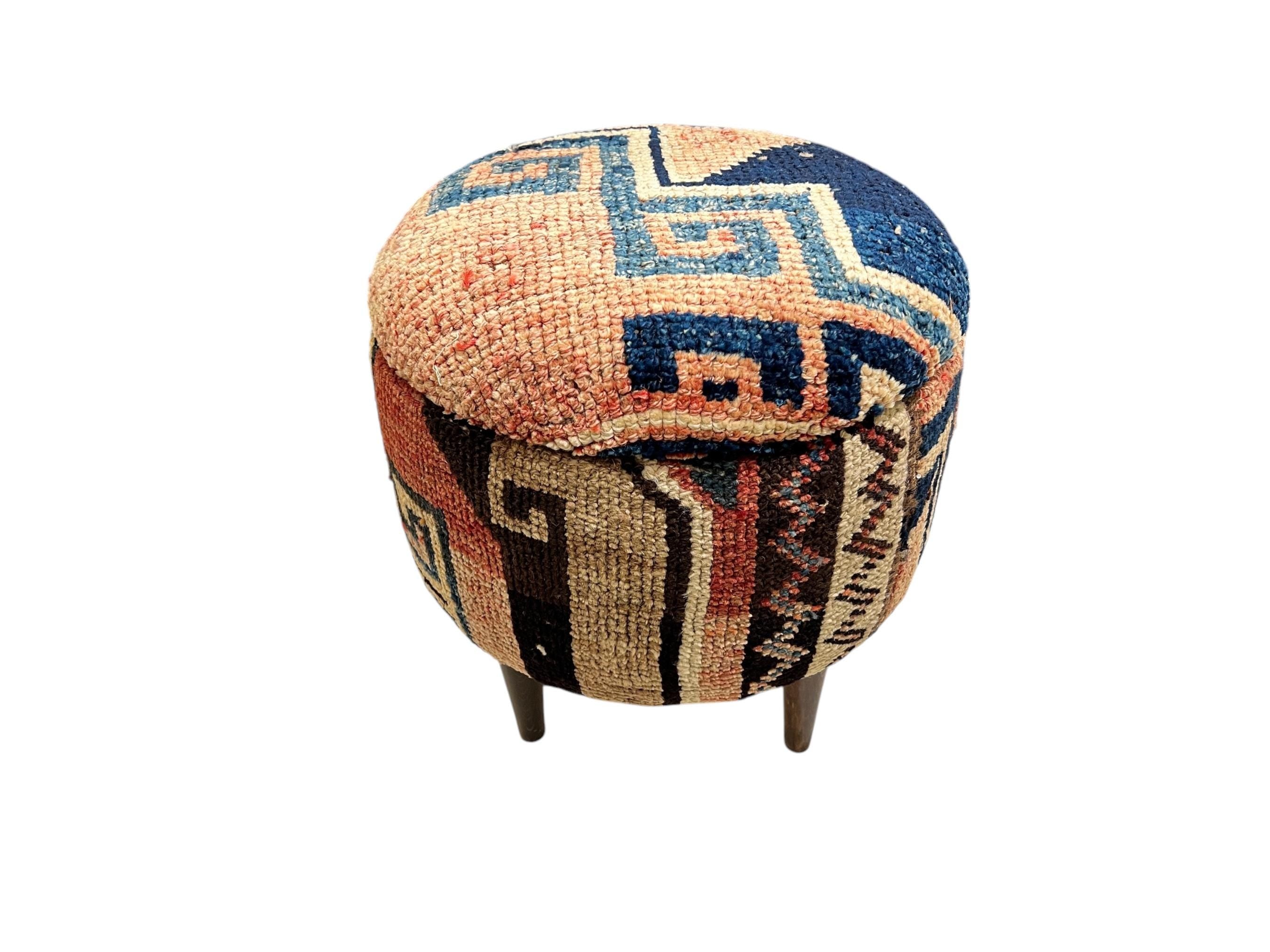 Vintage Rug Small Ottoman