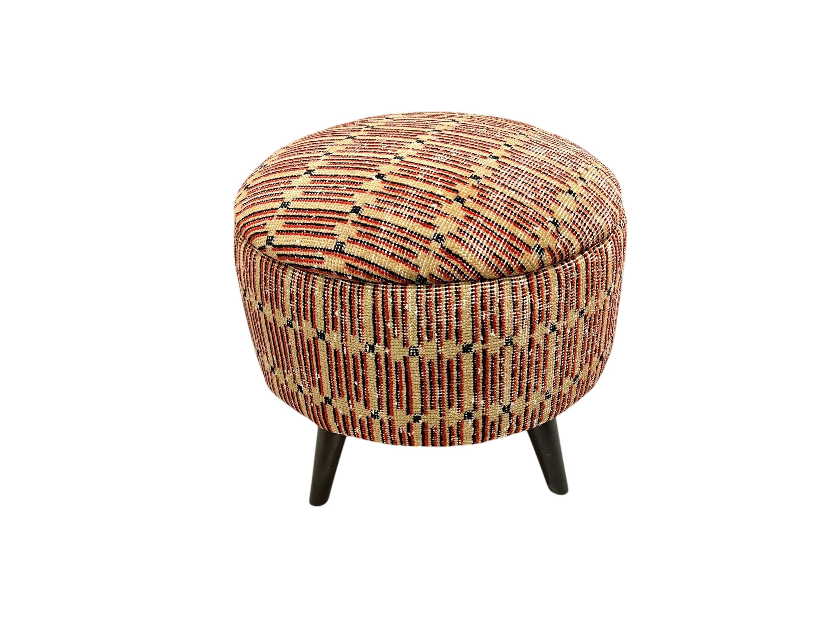 Vintage Rug Medium Round Ottoman