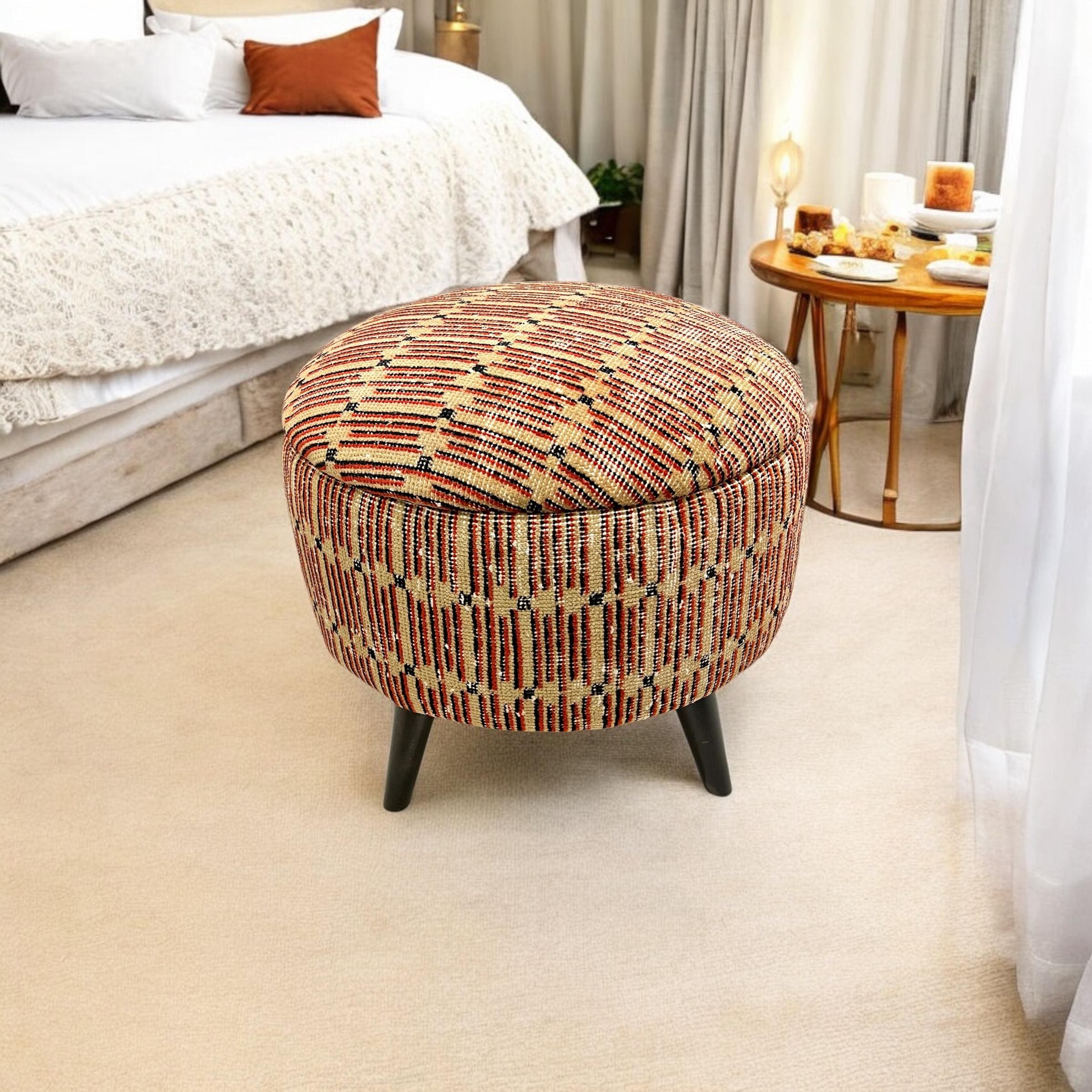 Vintage Rug Medium Round Ottoman