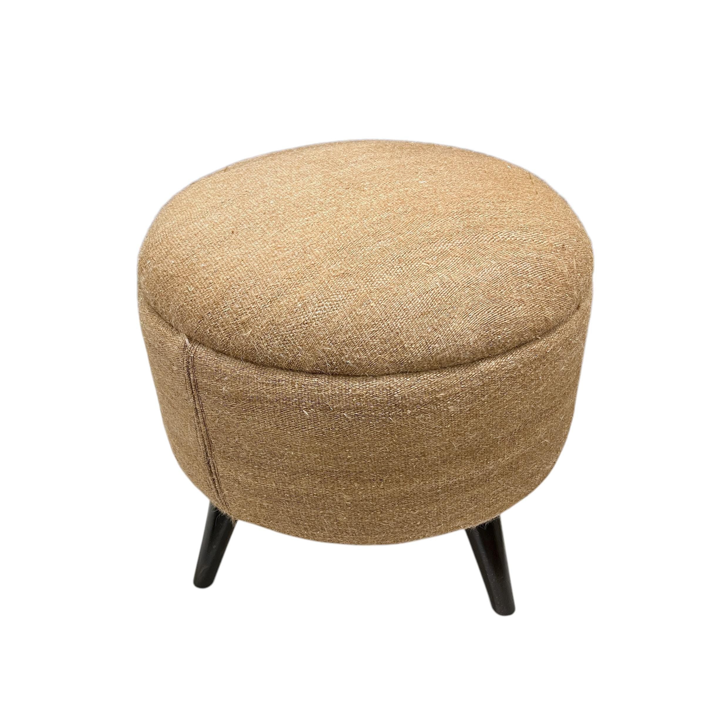Angora Kilim Medium Round Ottoman