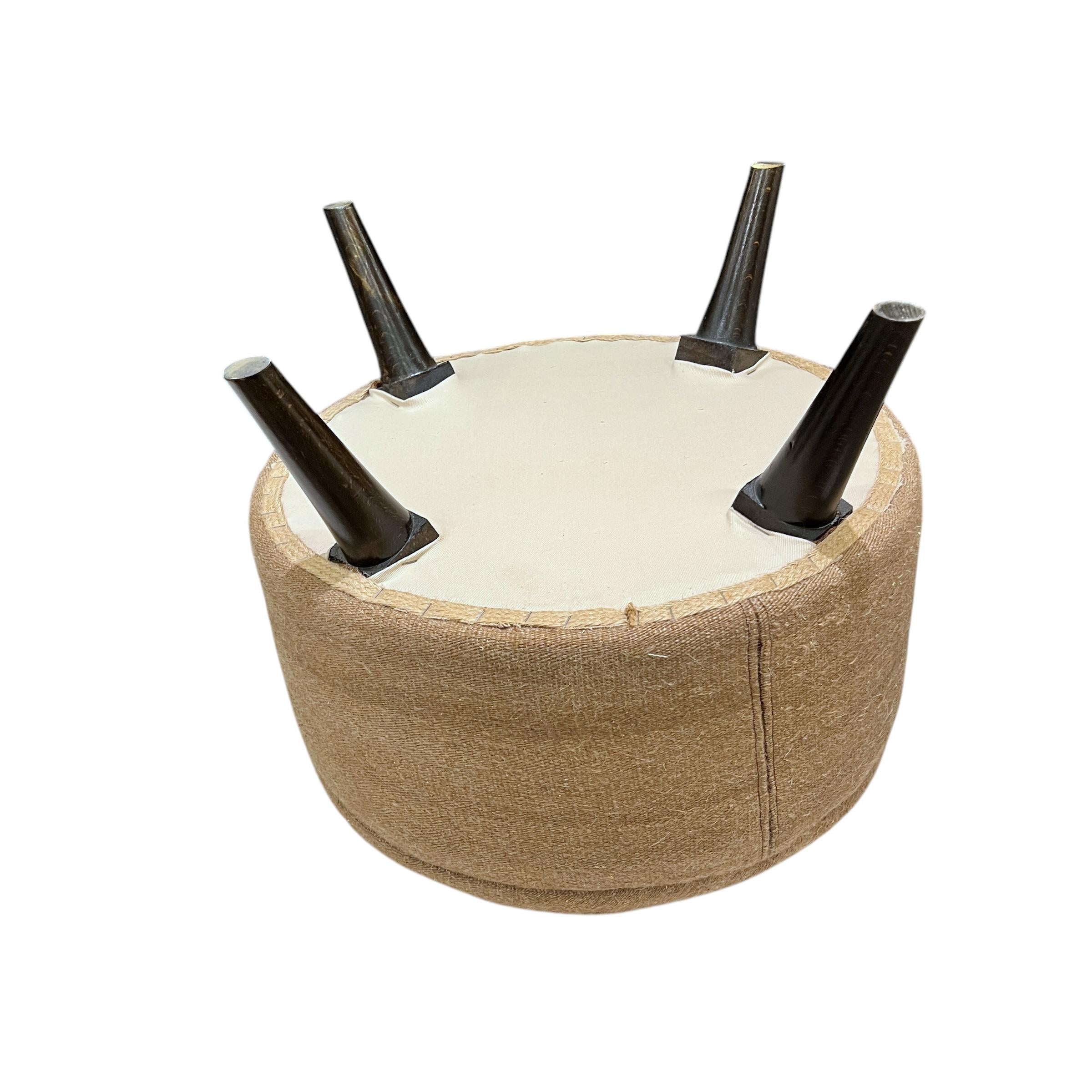Angora Kilim Medium Round Ottoman