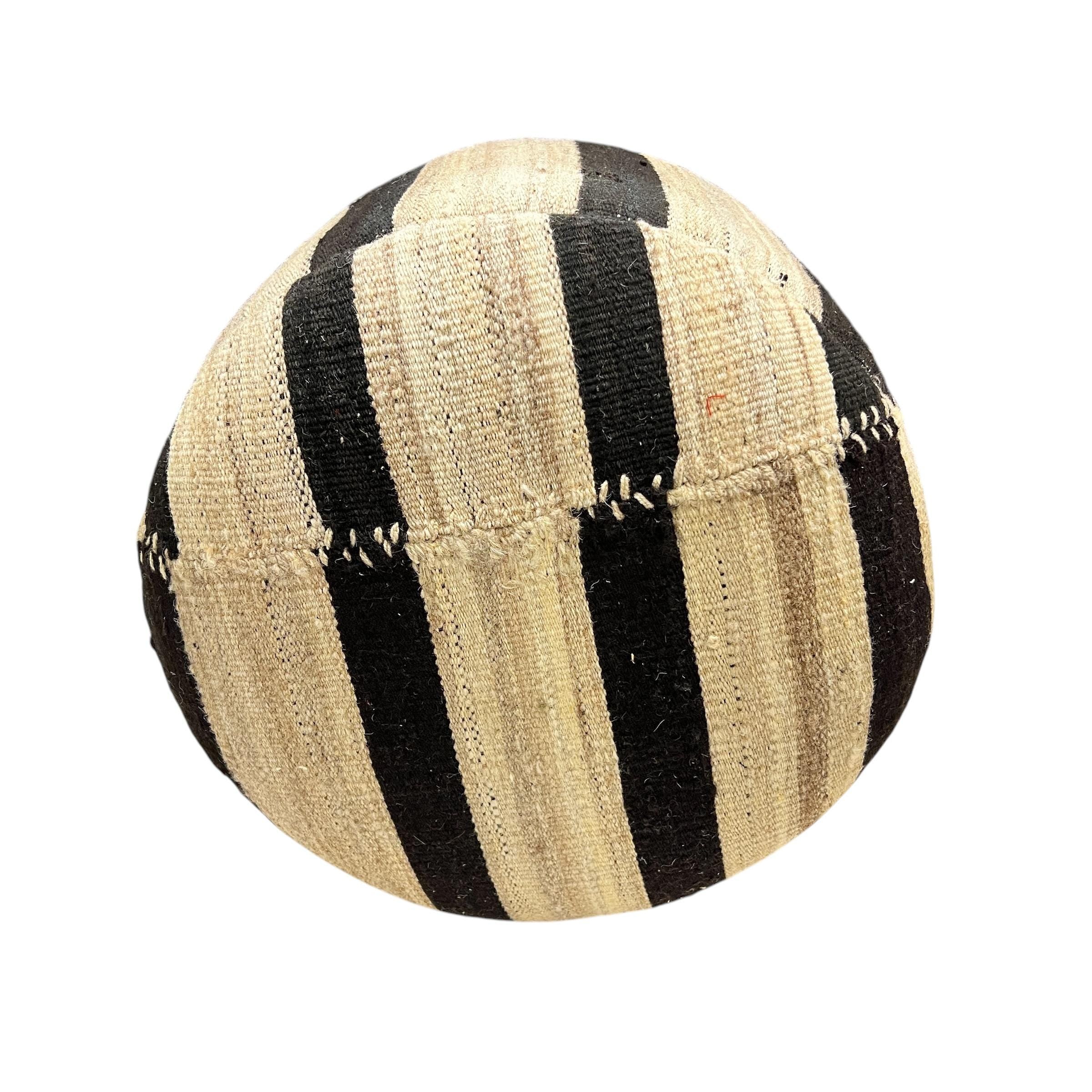 Stripe Kilim Small Round Ottoman