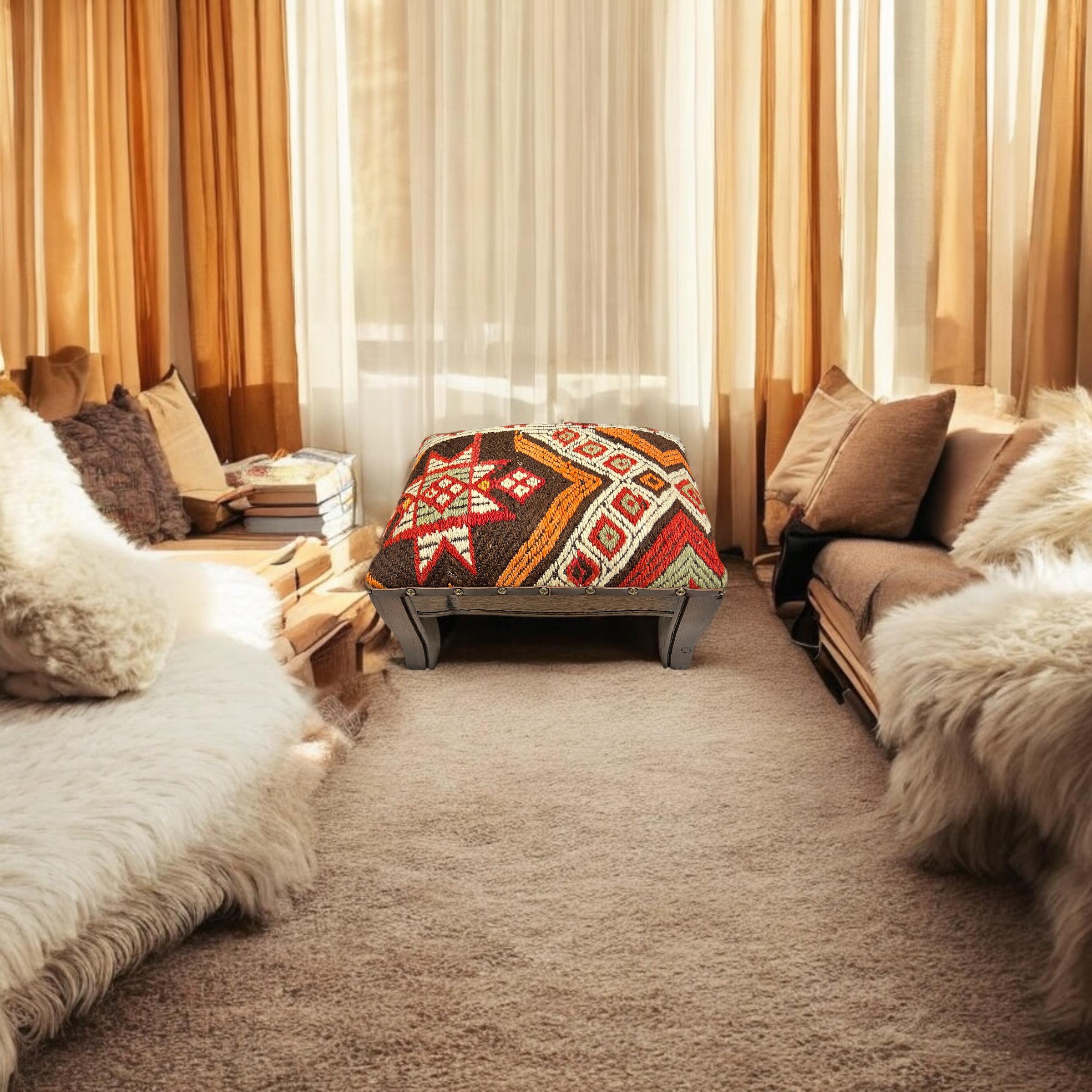 Vintage Kilim Footstool