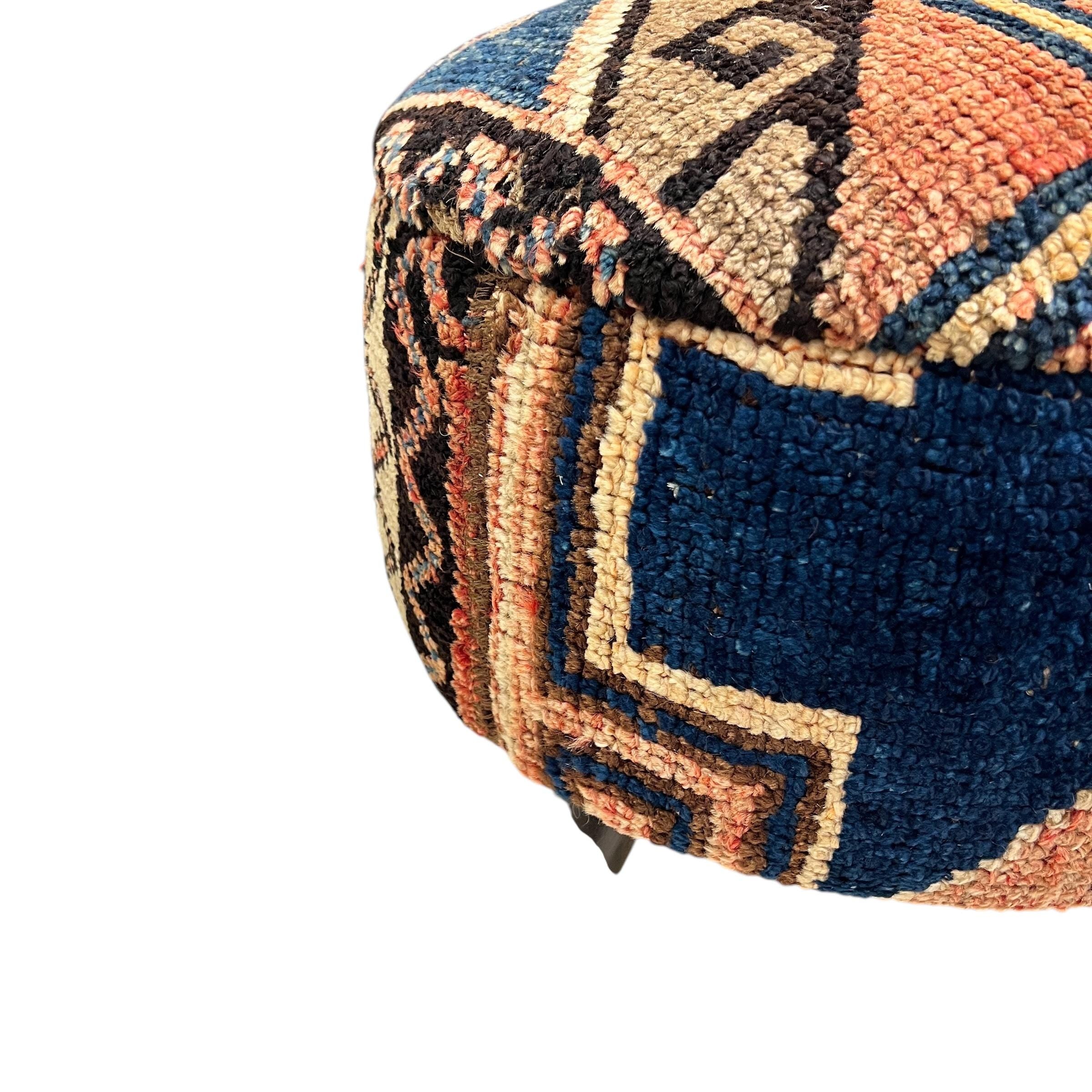 Vintage Carpet Medium Round Ottoman