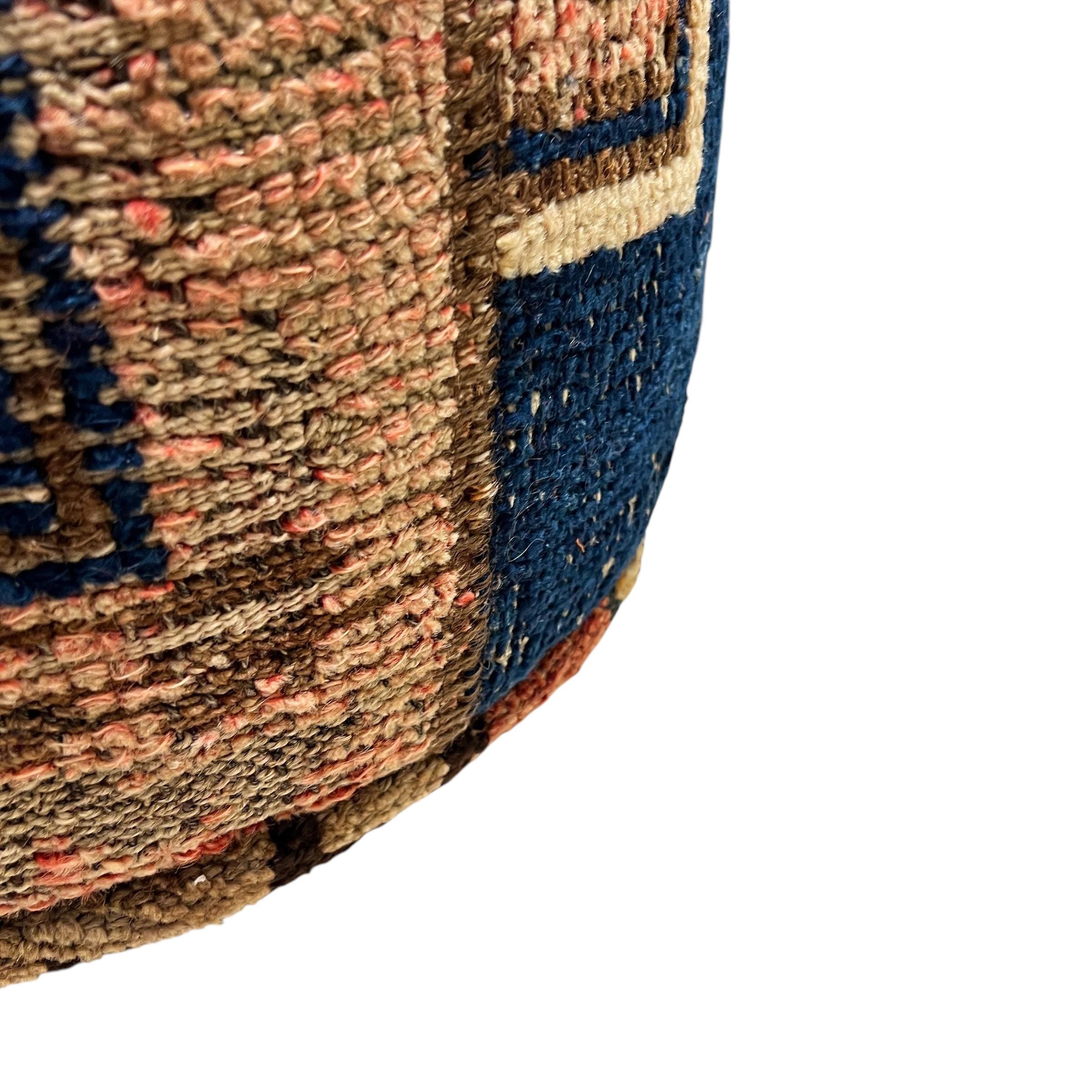 Vintage Carpet Medium Round Ottoman