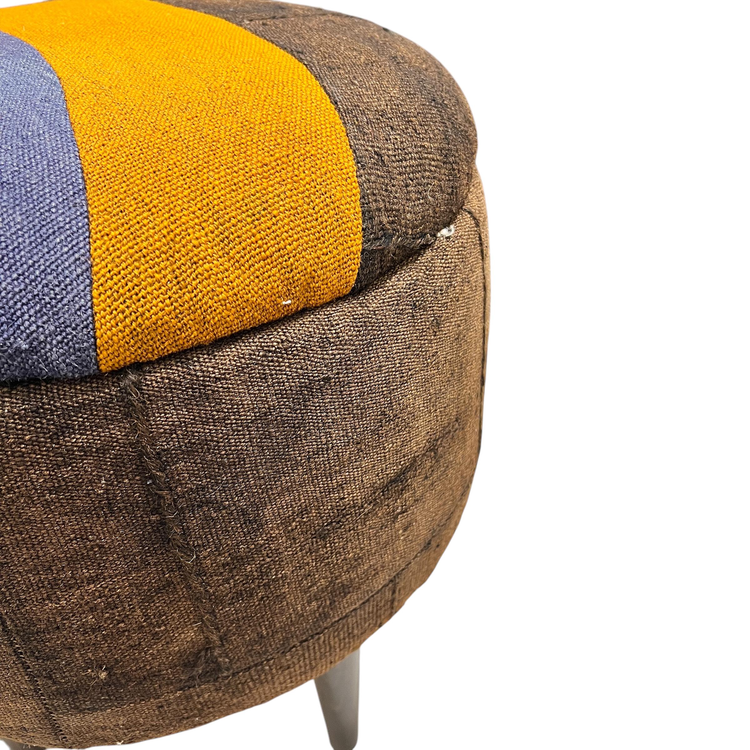 Abstract Midcentury Small Ottoman