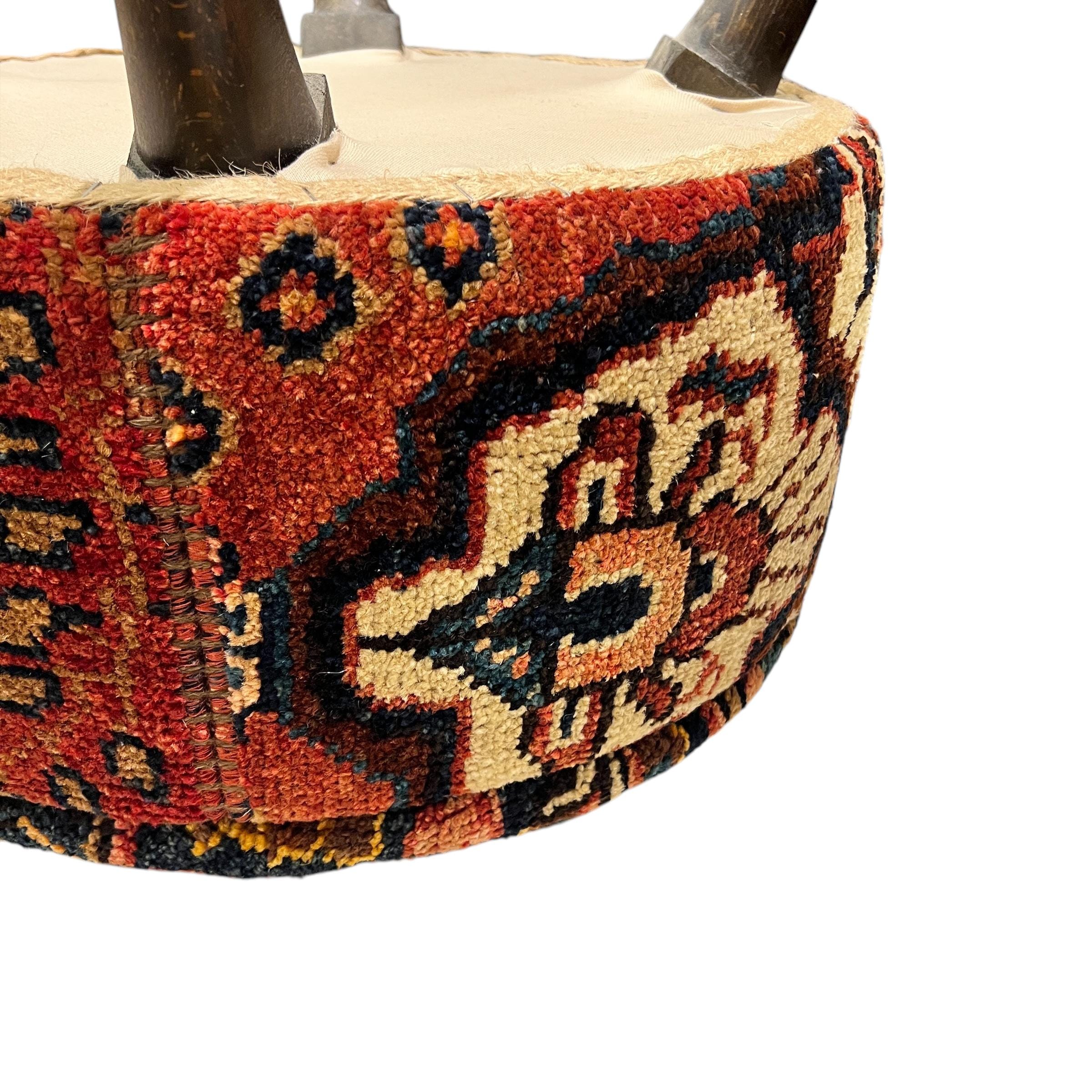 Vintage Carpet Medium Round Ottoman