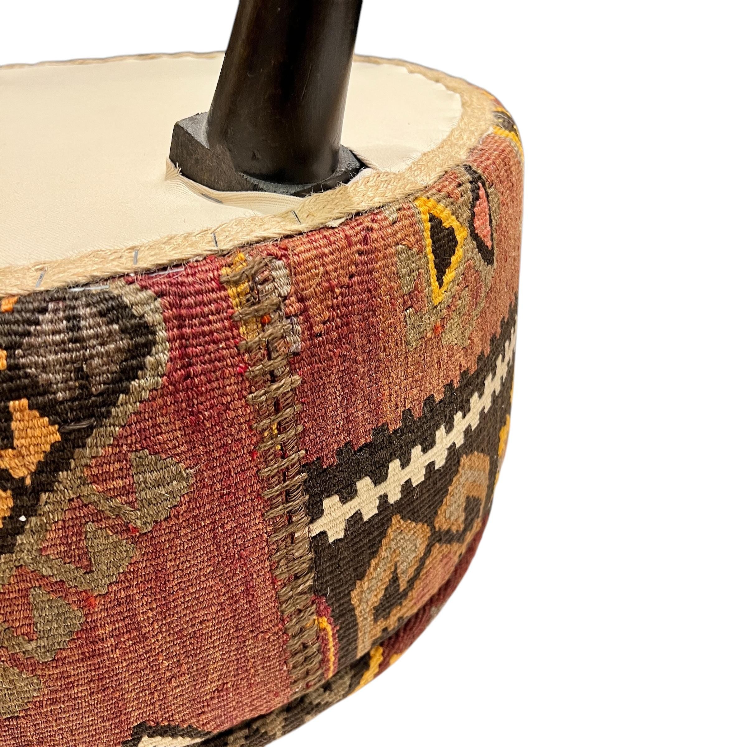 Medium Kilim Round Ottoman