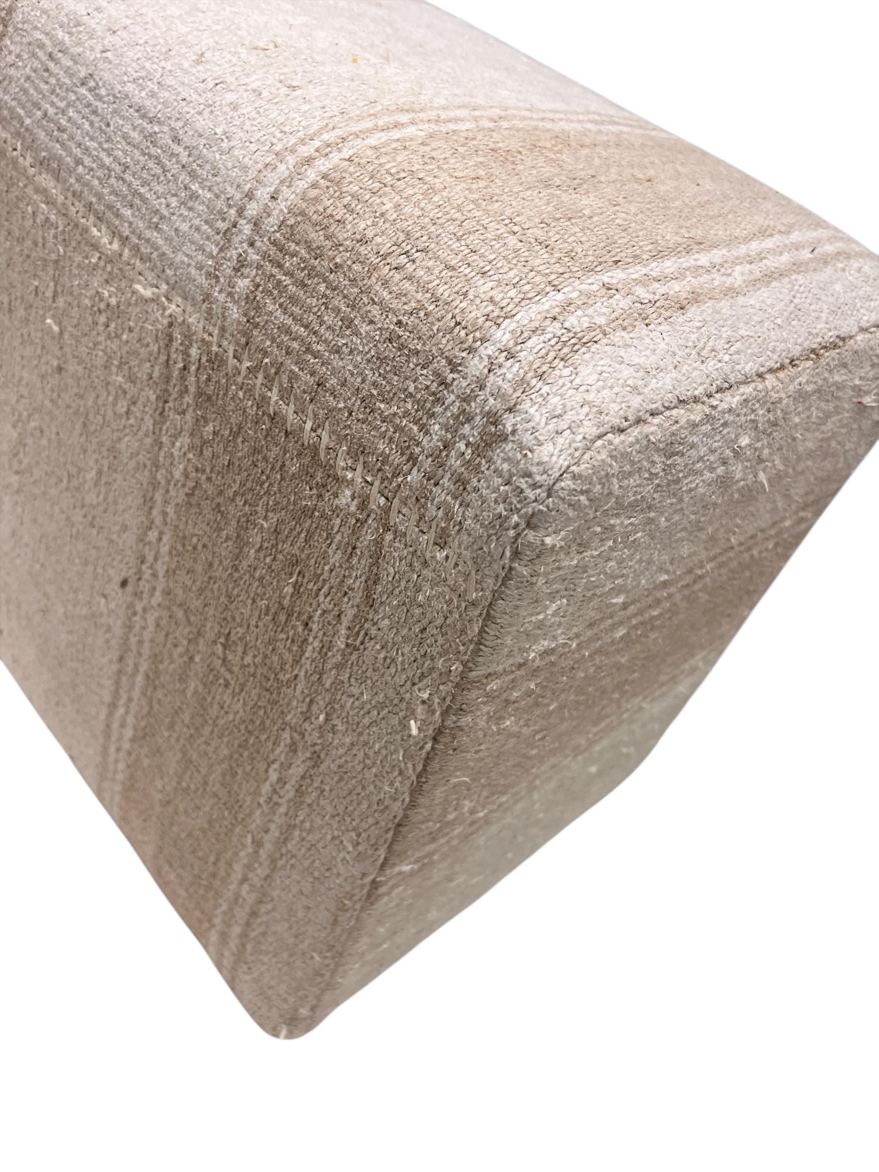 Vintage Hemp Rectangular Ottoman