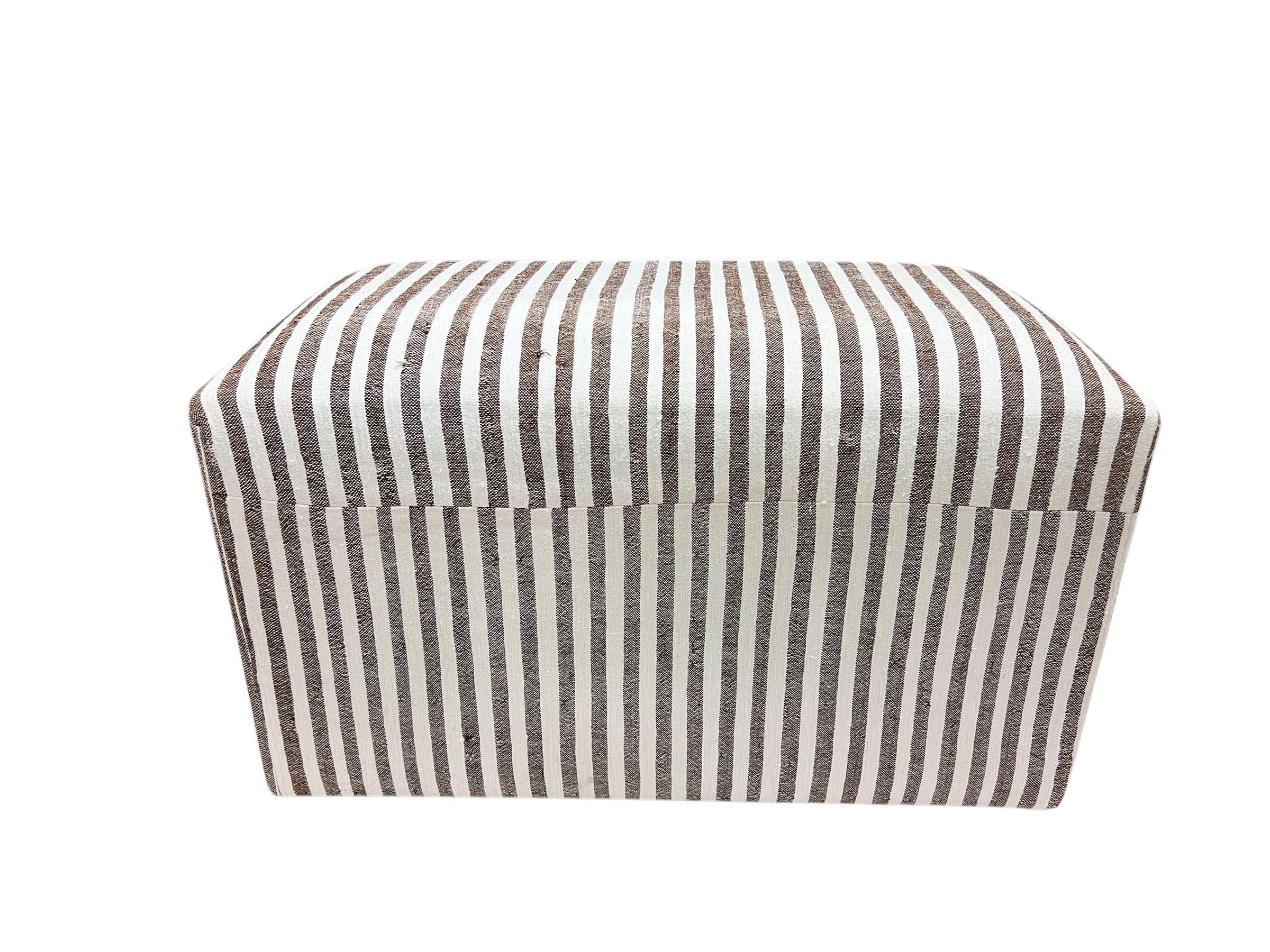 Vintage Hemp Rectangular Ottoman