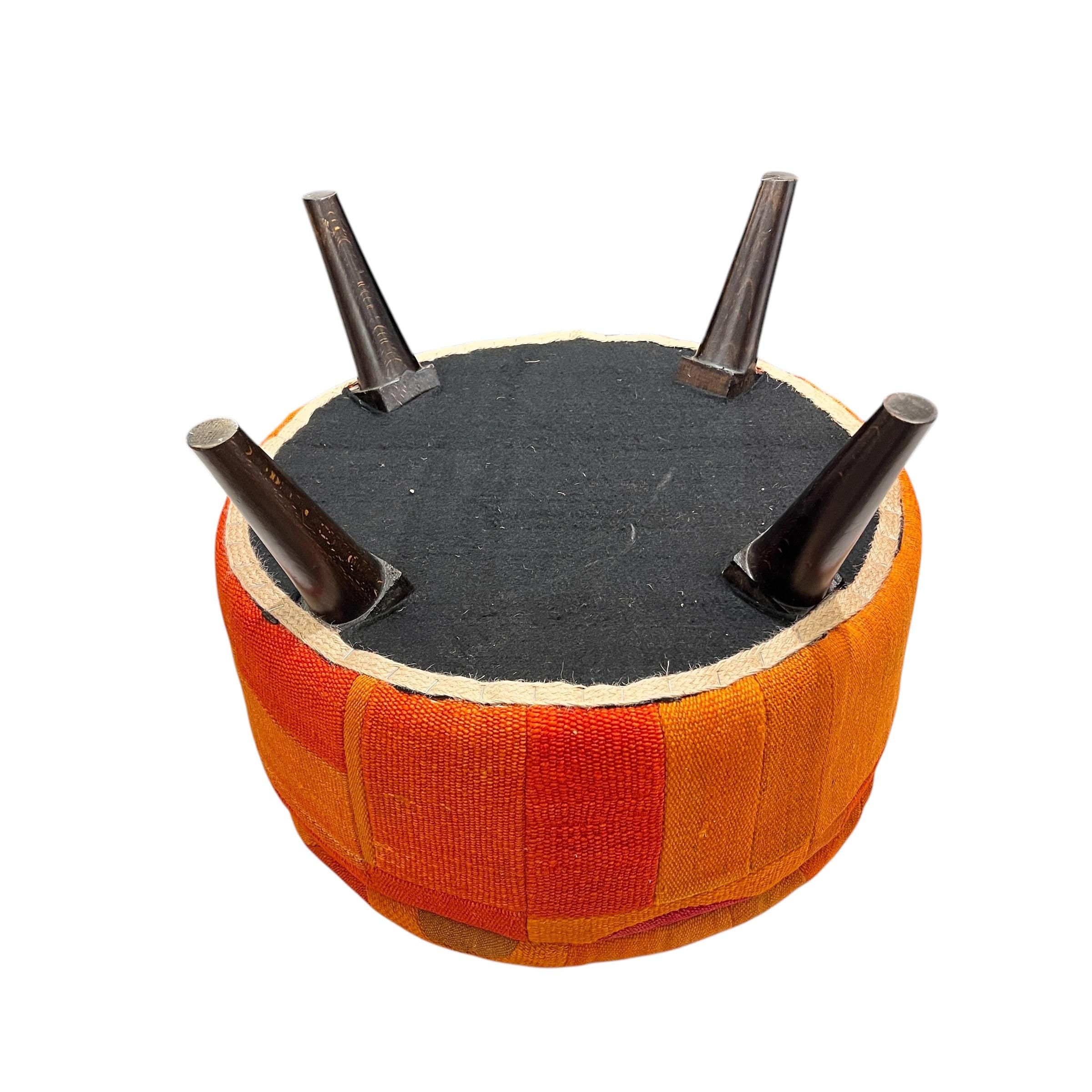 Mid-Century Patchwork Medium Ottoman