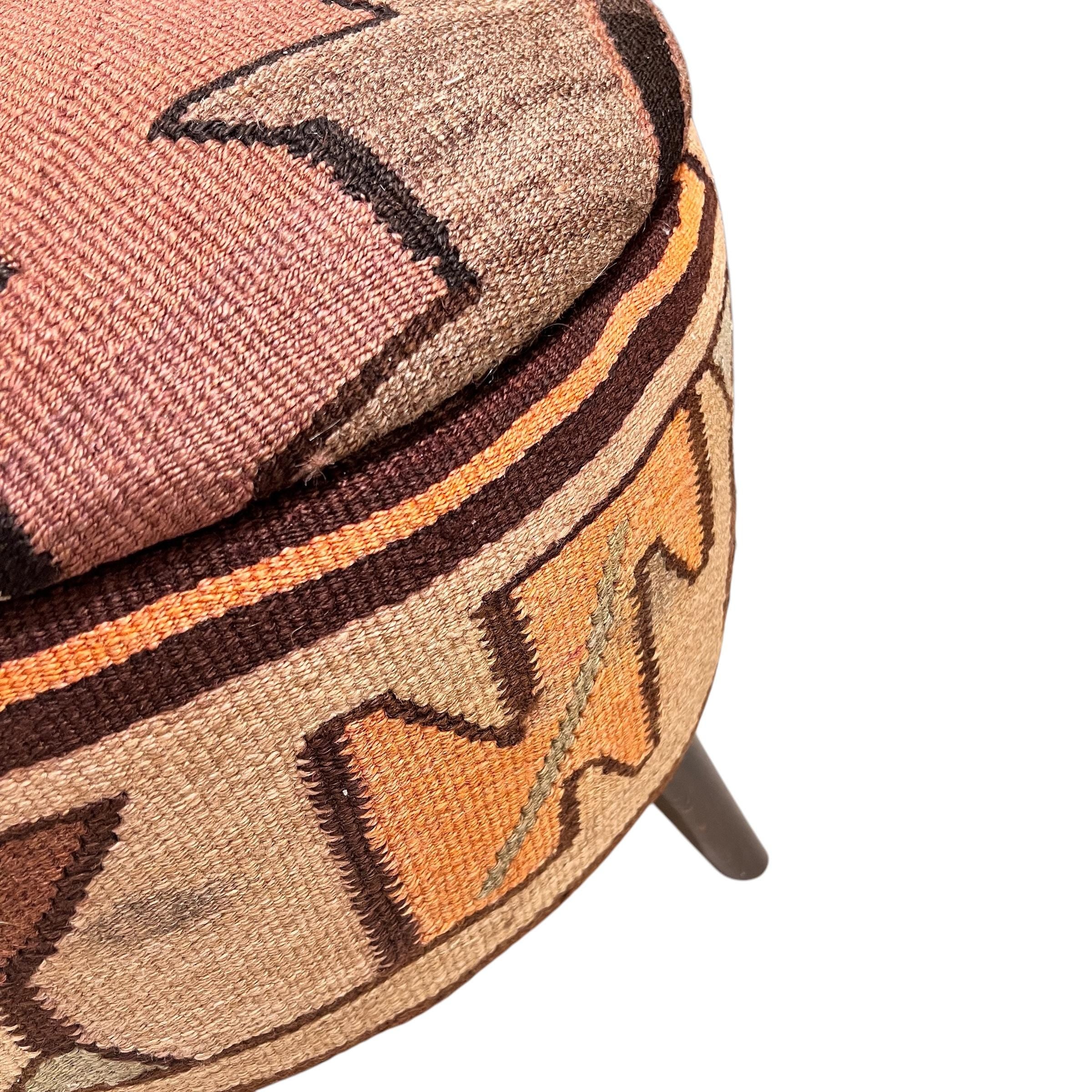 Vintage Kilim  Medium Round Ottoman