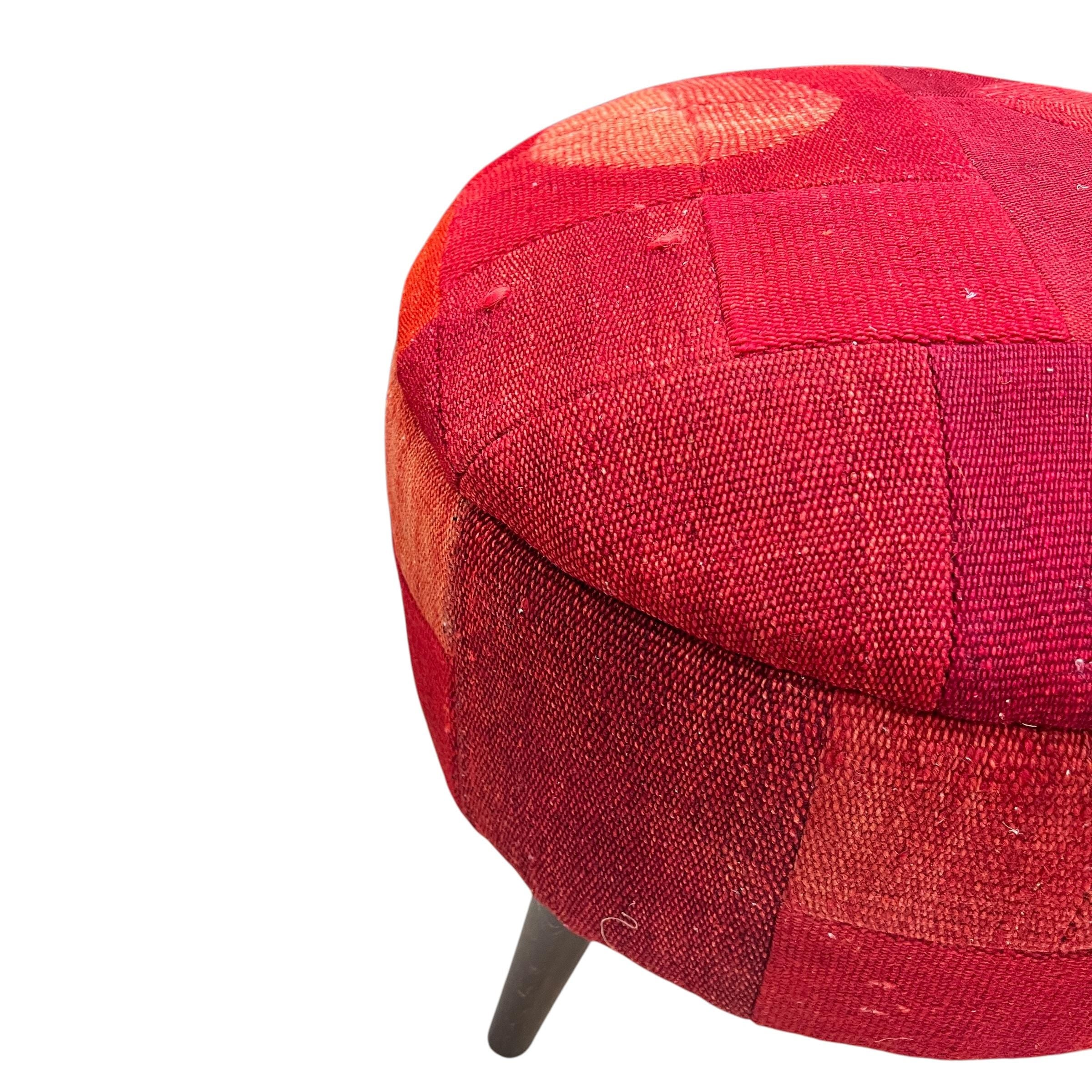 Mid-Century Medium Round Ottoman
