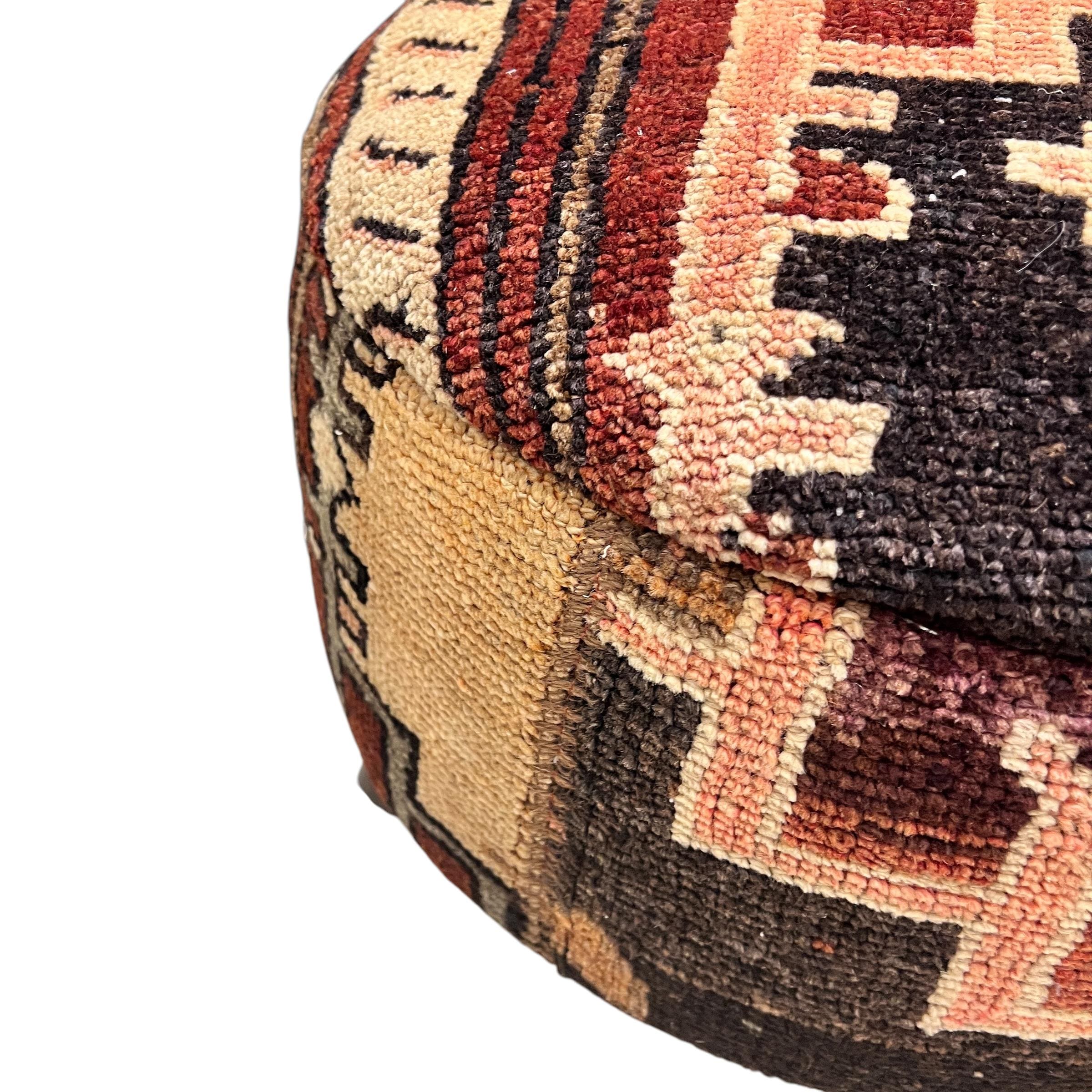 Vintage Carpet Medium Round Ottoman