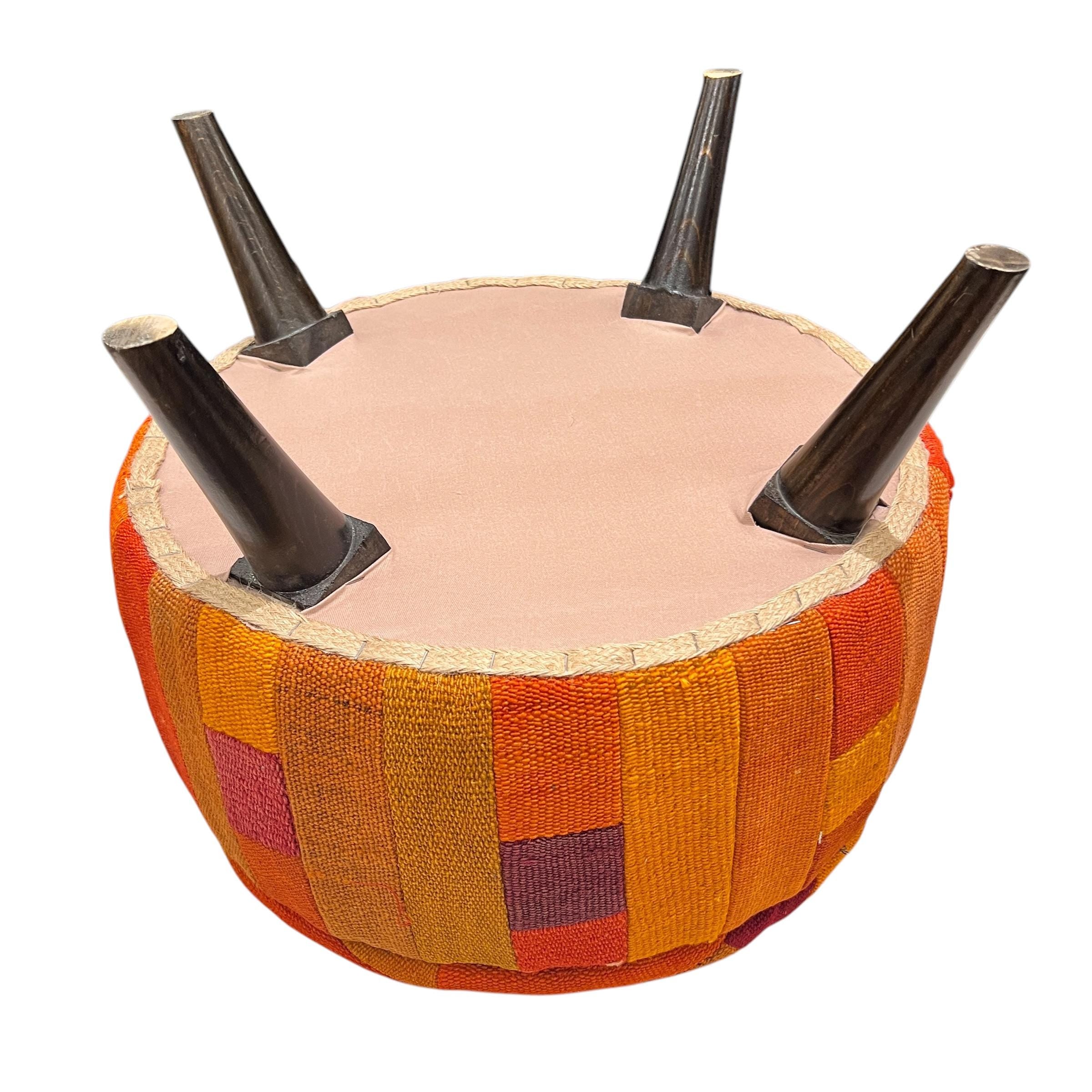 Mid-Century Medium Round Ottoman
