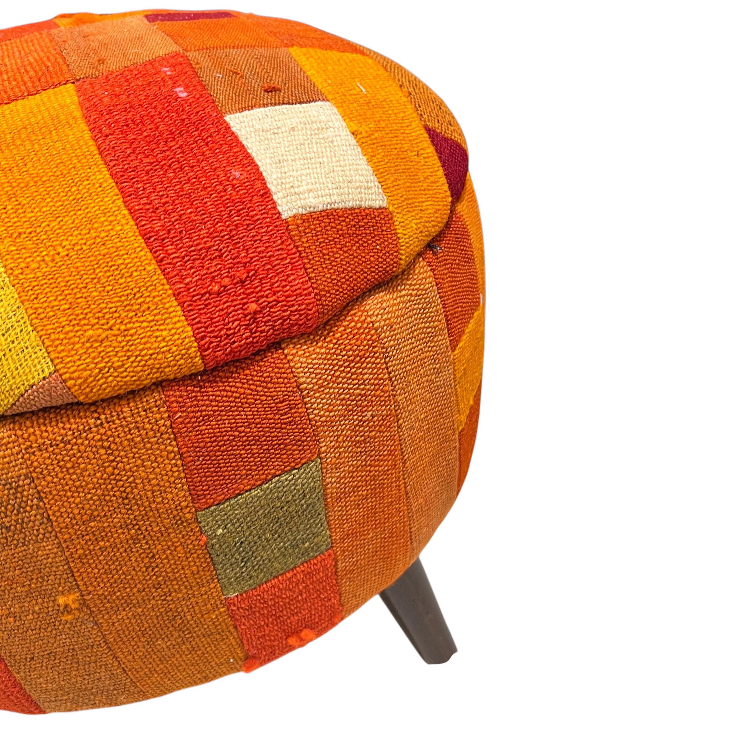 Mid-Century Medium Round Ottoman