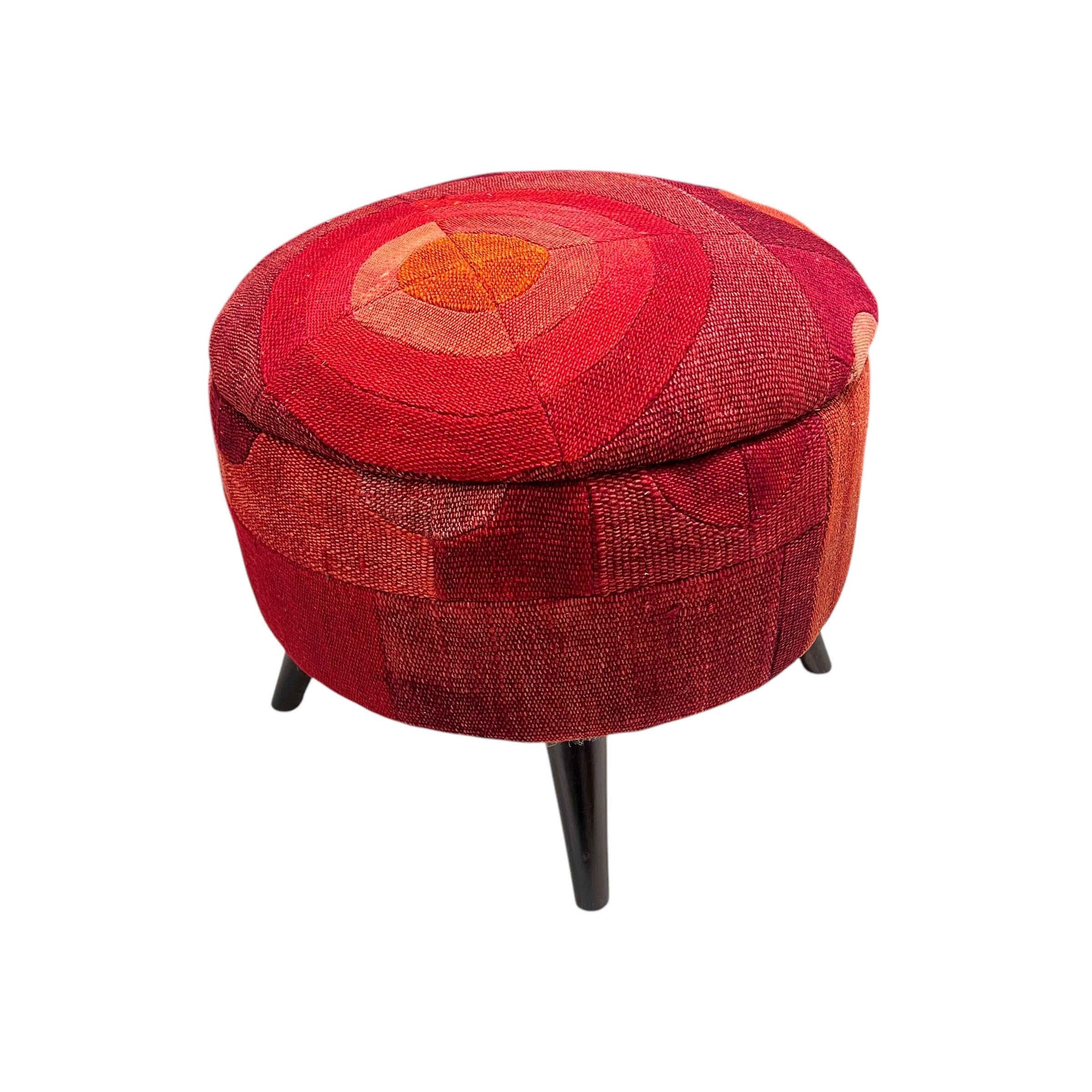 Mid-Century Modern Round Ottoman