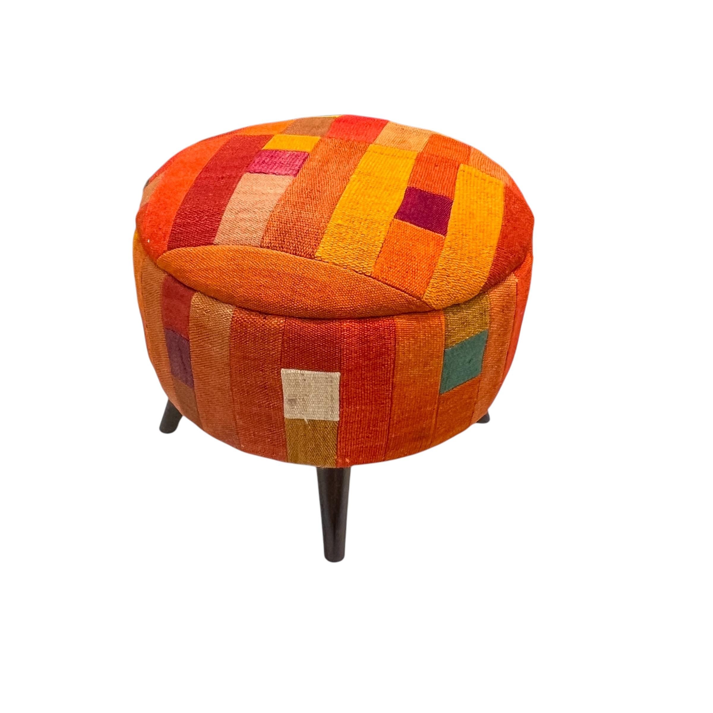 Mid-Century Round Ottoman