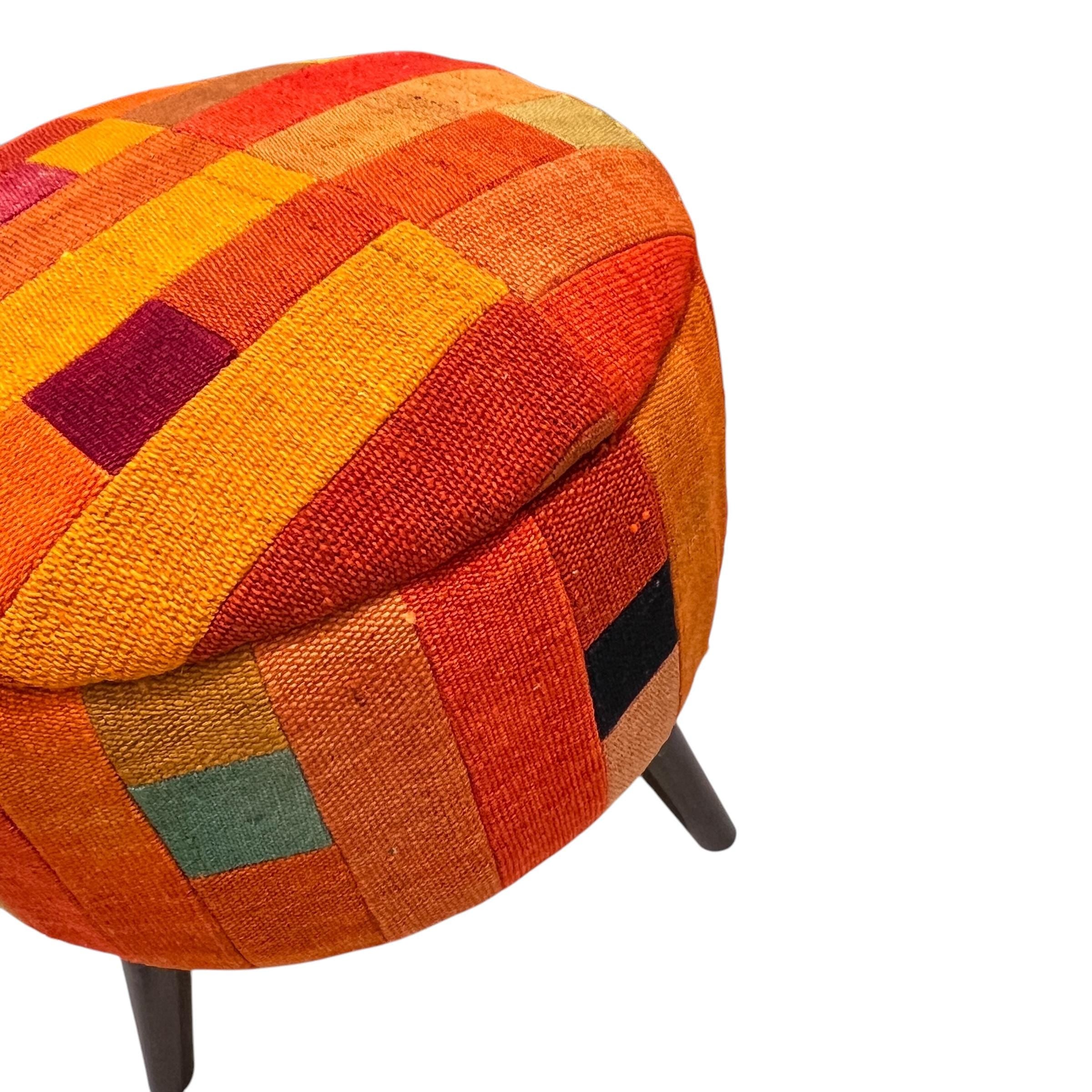 Mid-Century Round Ottoman
