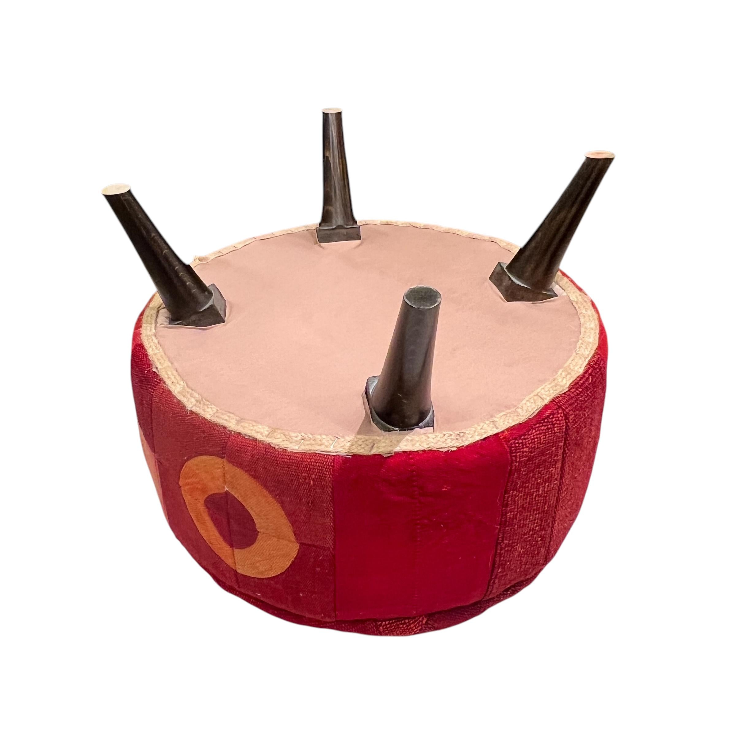 Mid-Century Small Round Ottoman