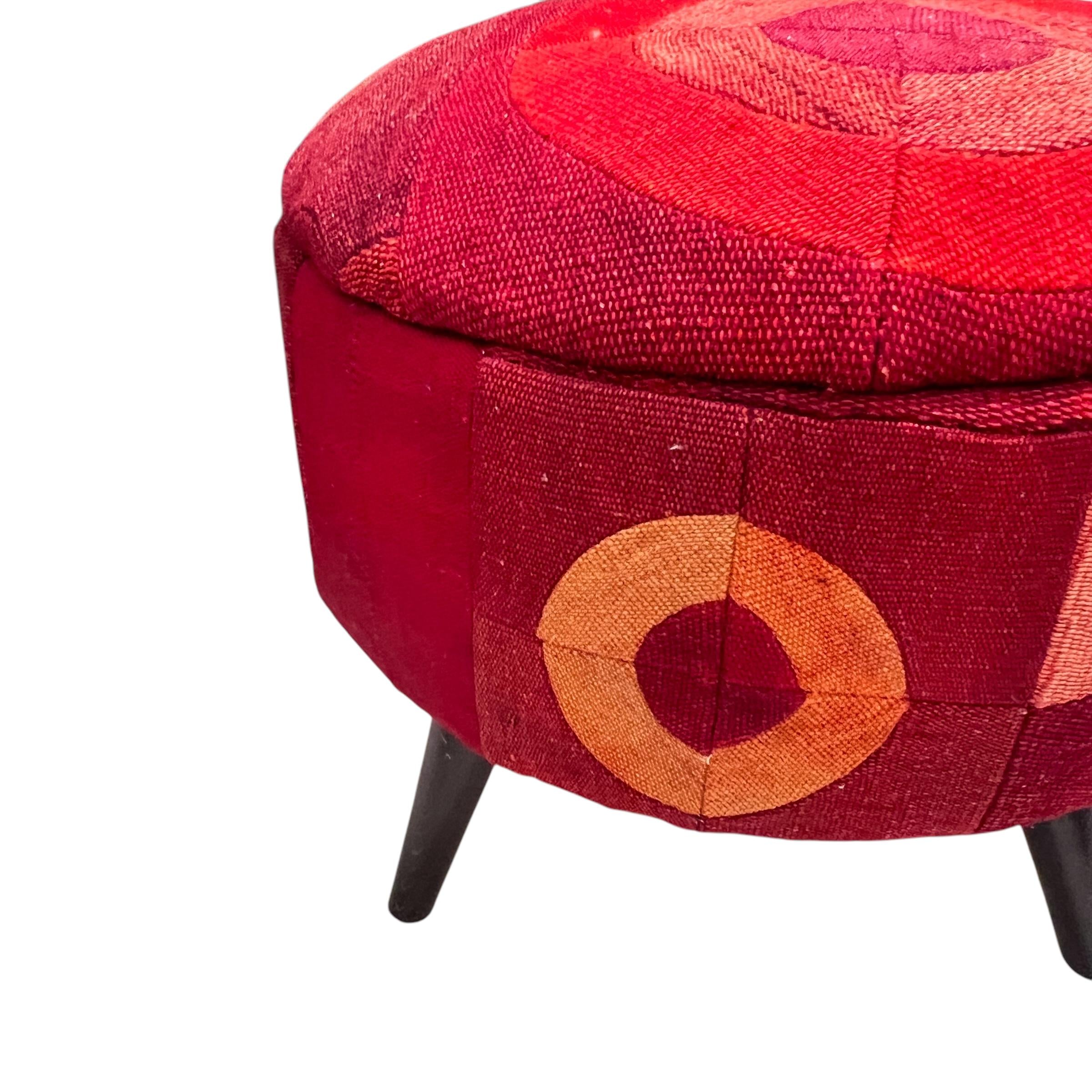Mid-Century Small Round Ottoman