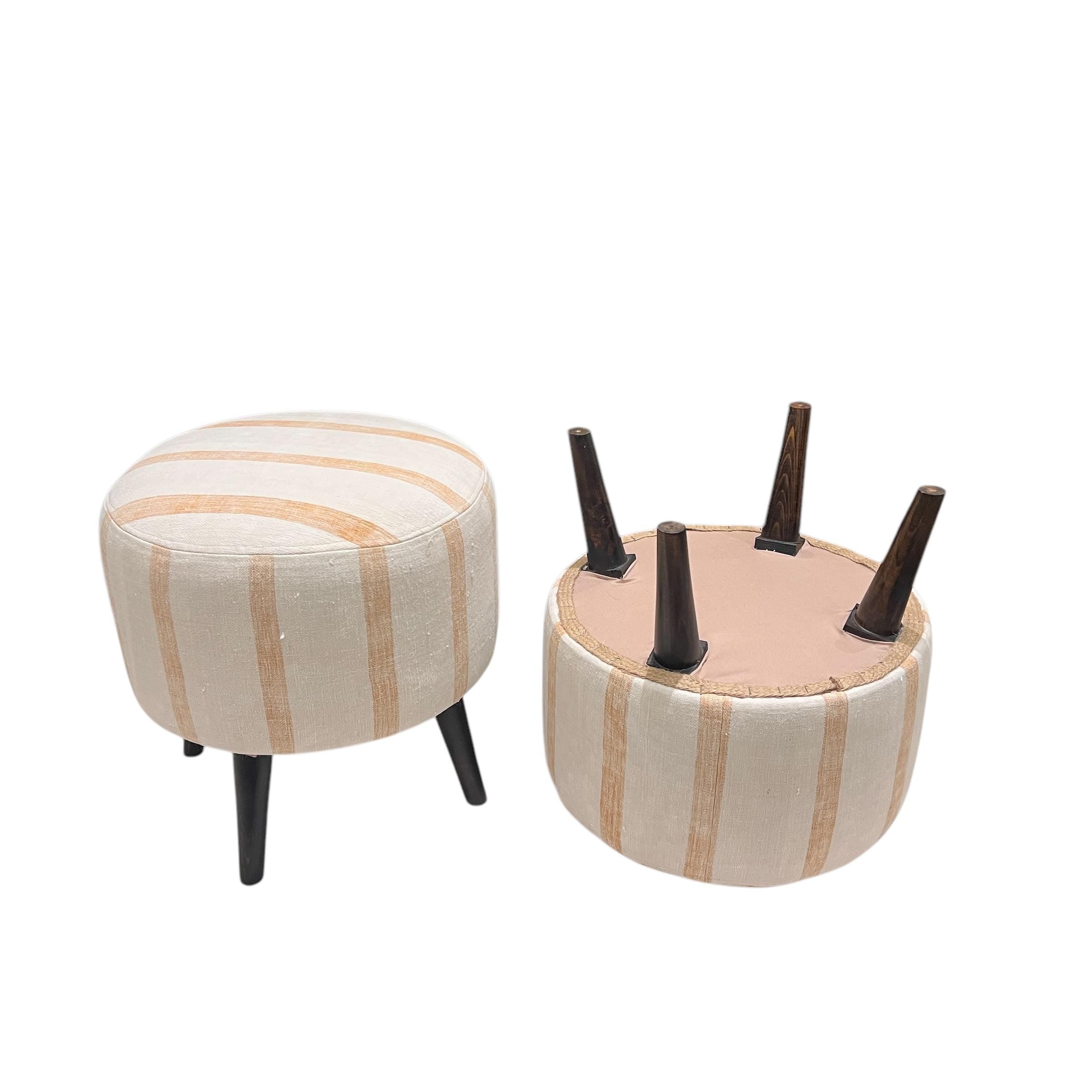 Stripe Kilim Small Ottoman