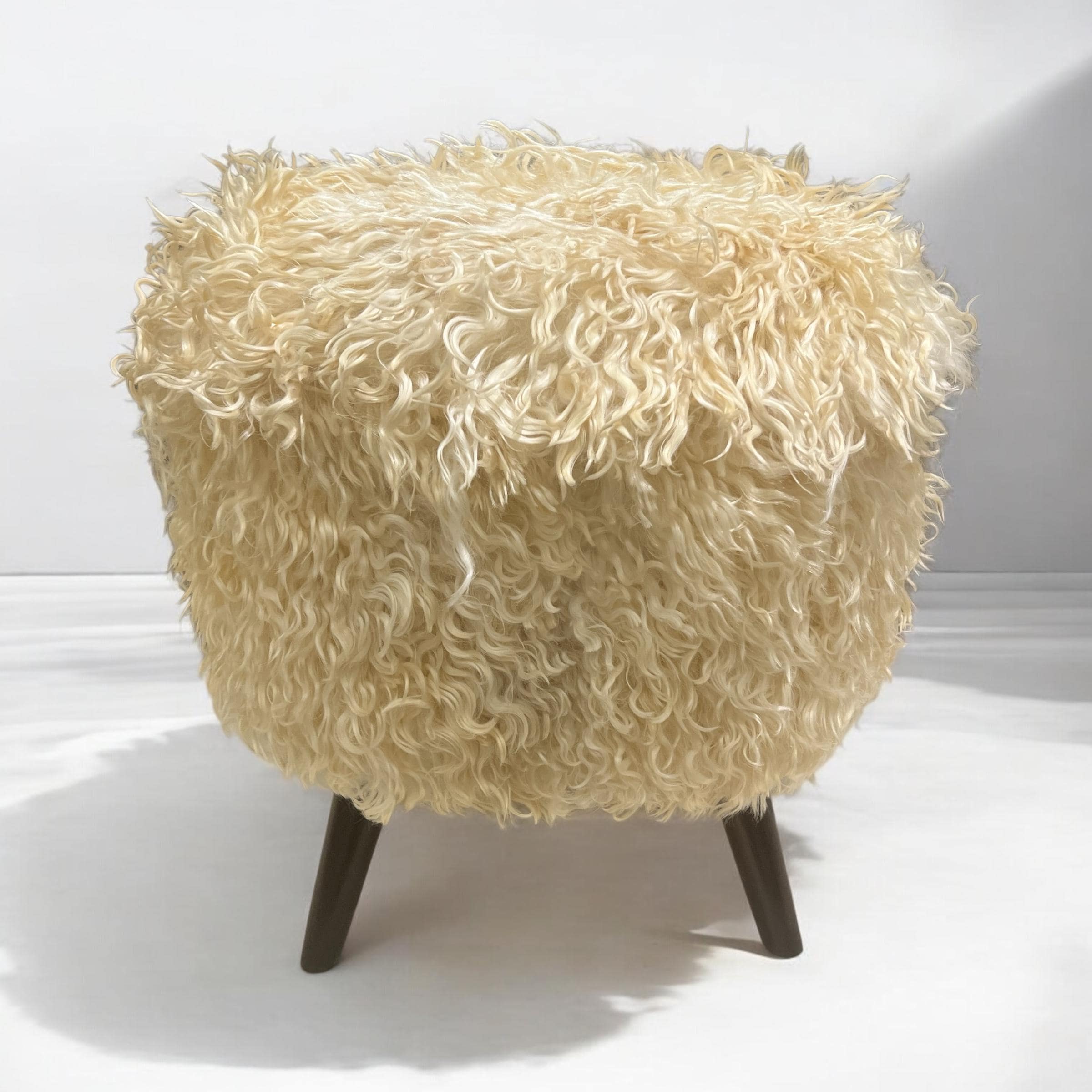 Angora Hide Small Ottoman
