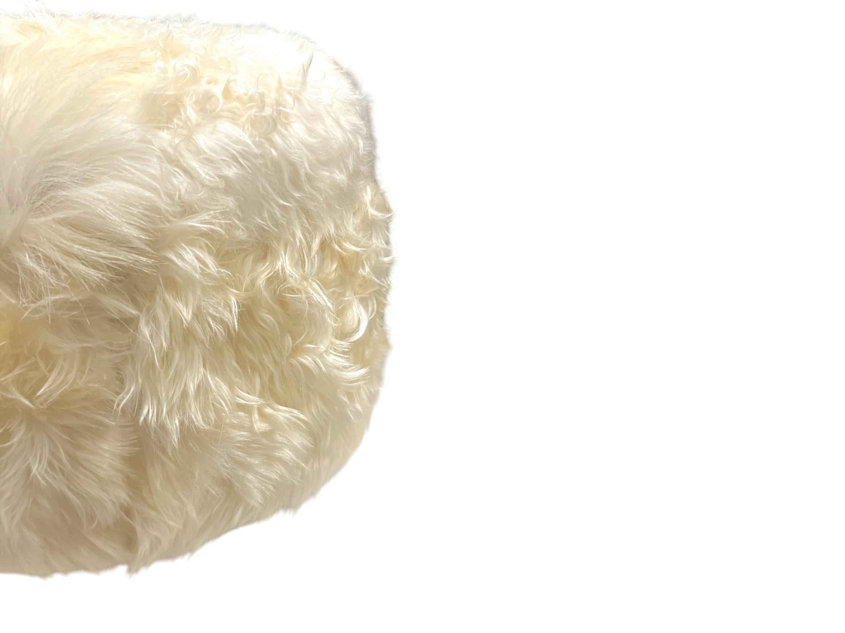 Angora Hide Small Ottoman