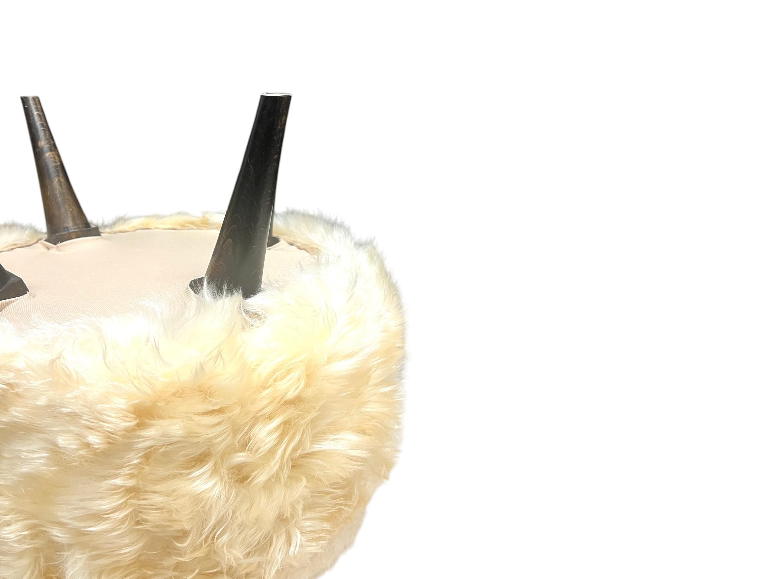 Angora Hide Small Ottoman