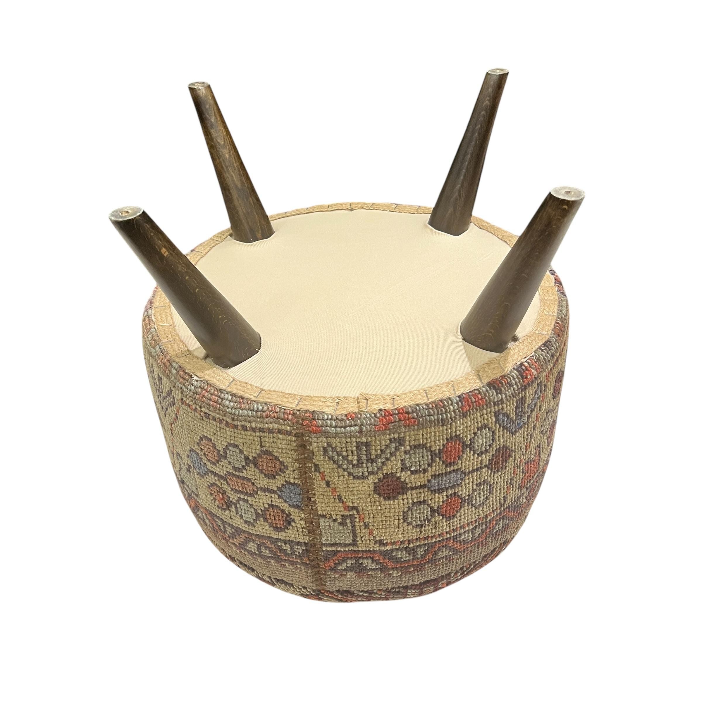 Vintage Rug Small Ottoman