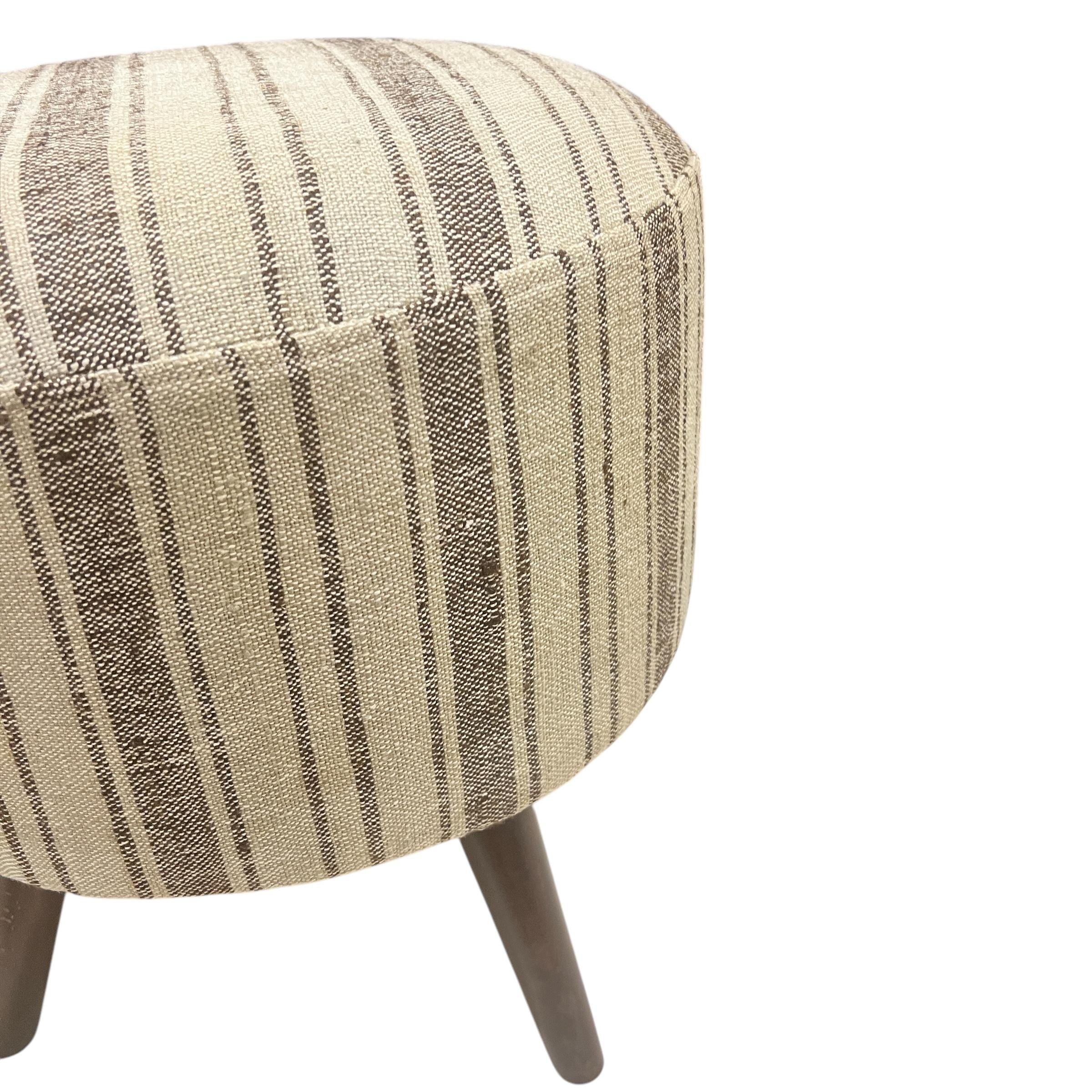 Stripe Kilim Small Ottoman