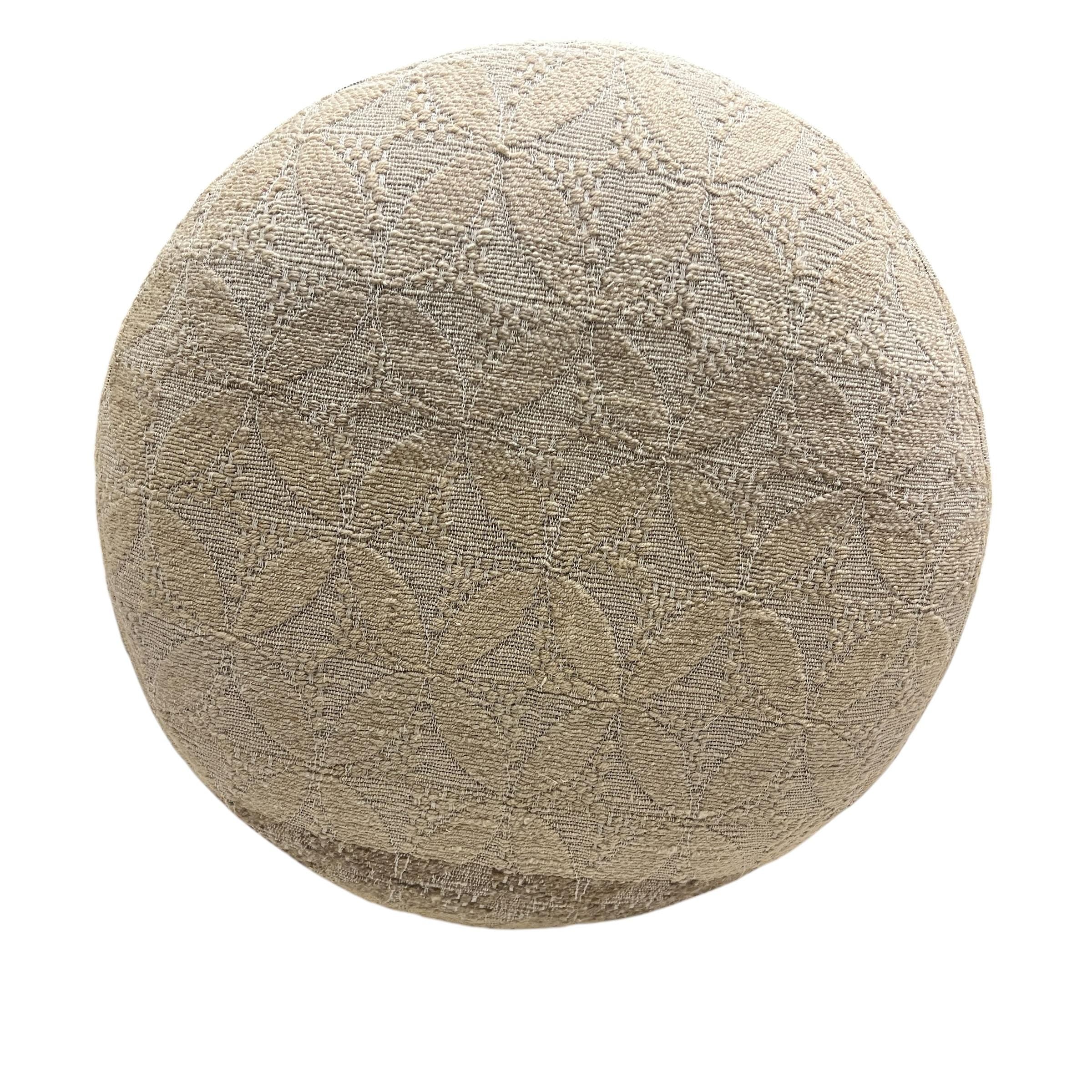 Turkish Kilim Small Round Ottoman