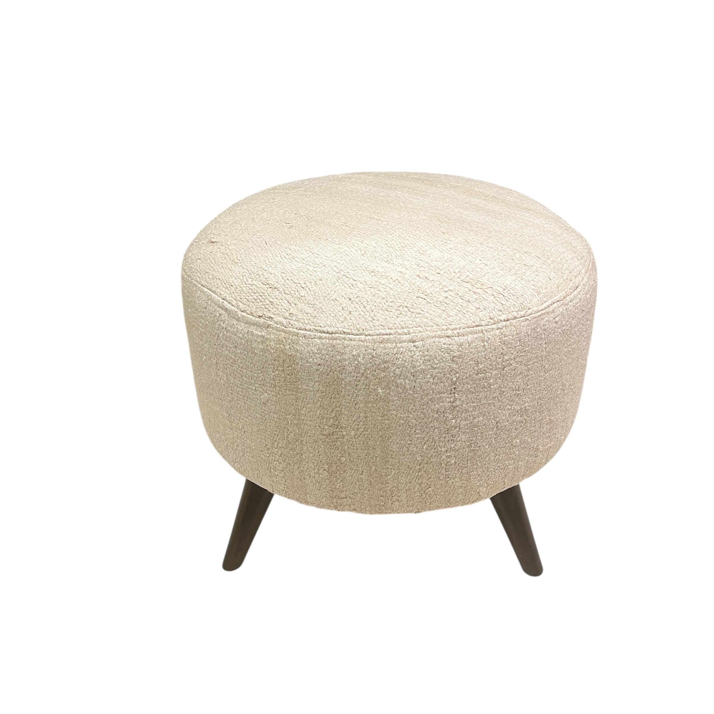 Medium Hemp Round Ottoman