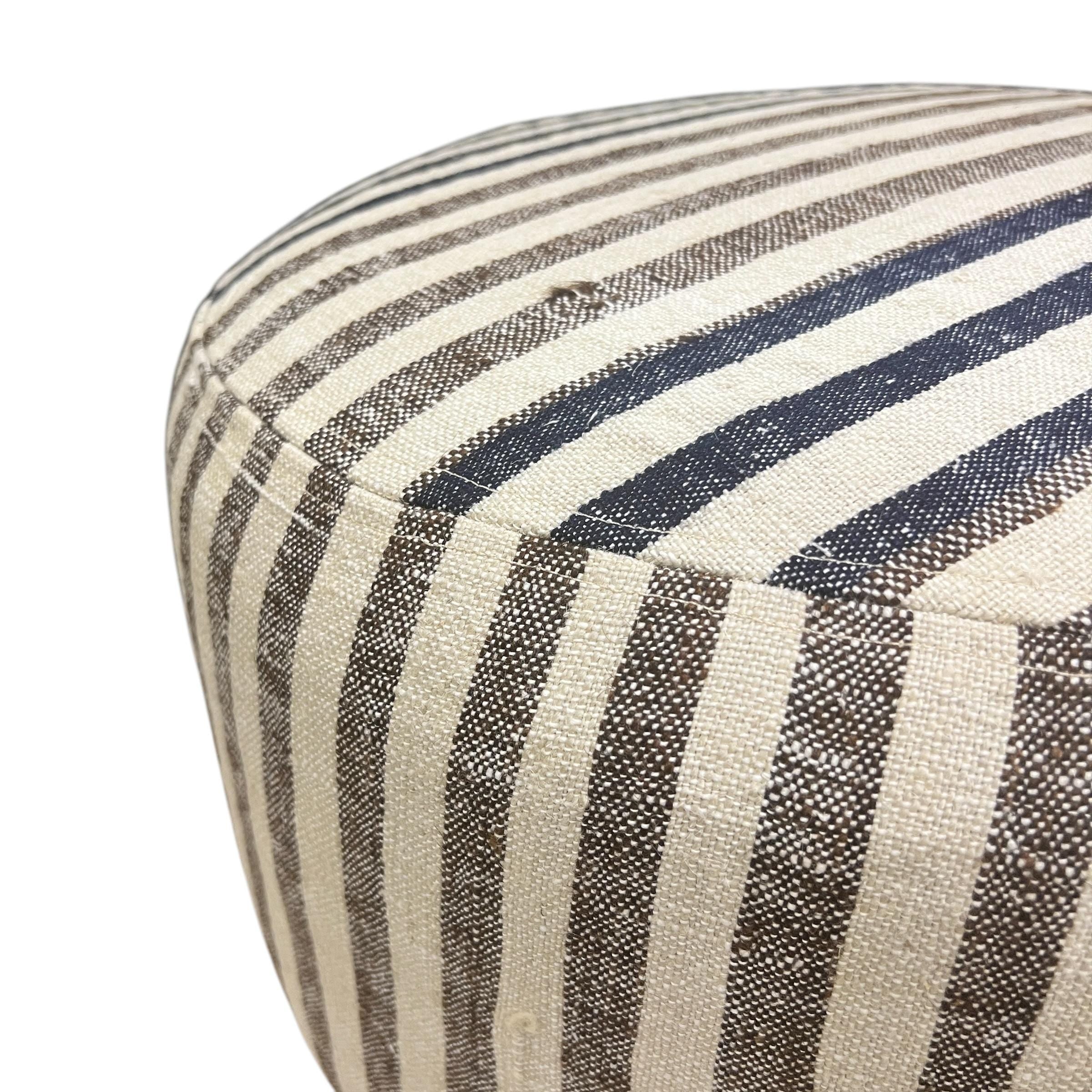 Stripe Kilim Medium Round Ottoman