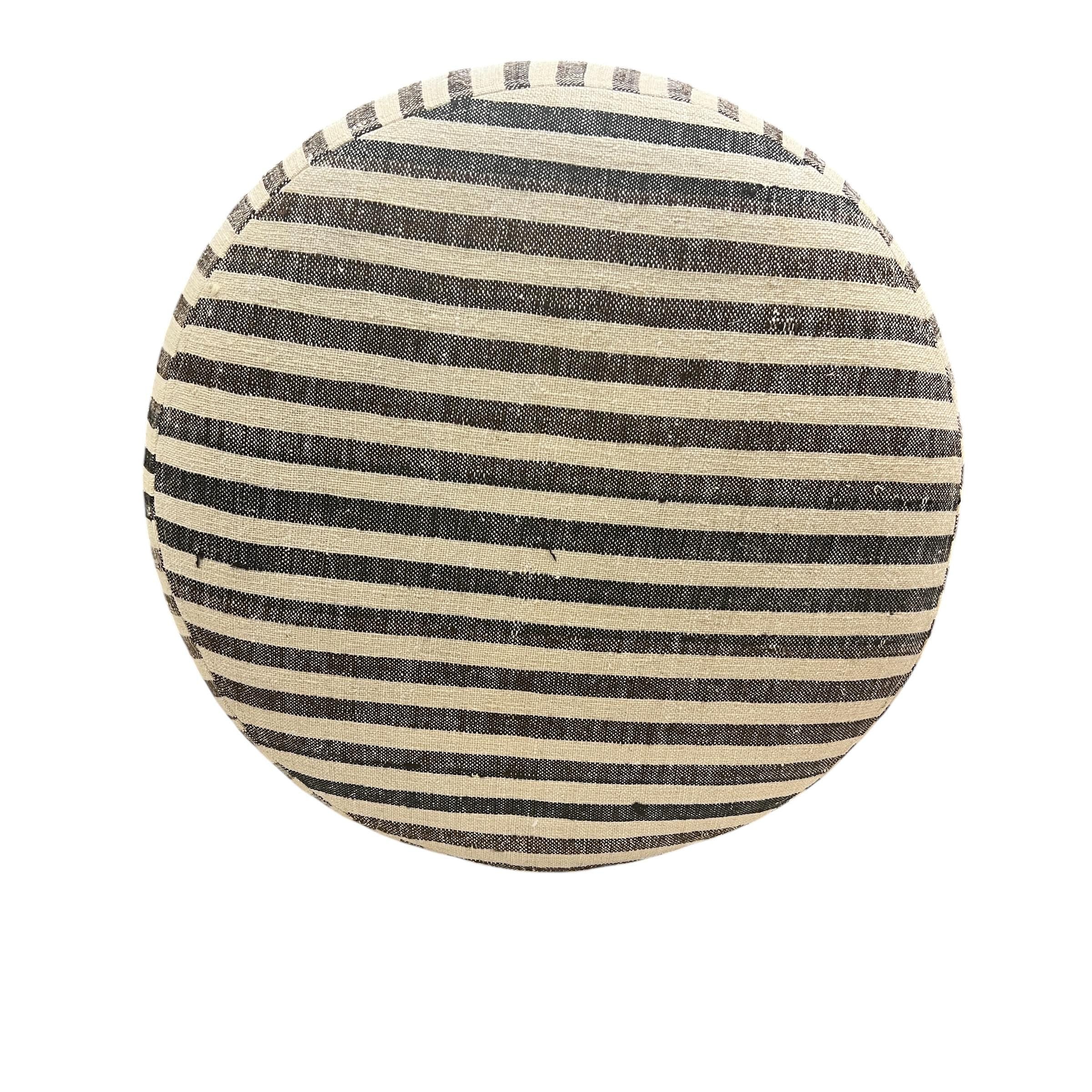 Stripe Kilim Medium Round Ottoman