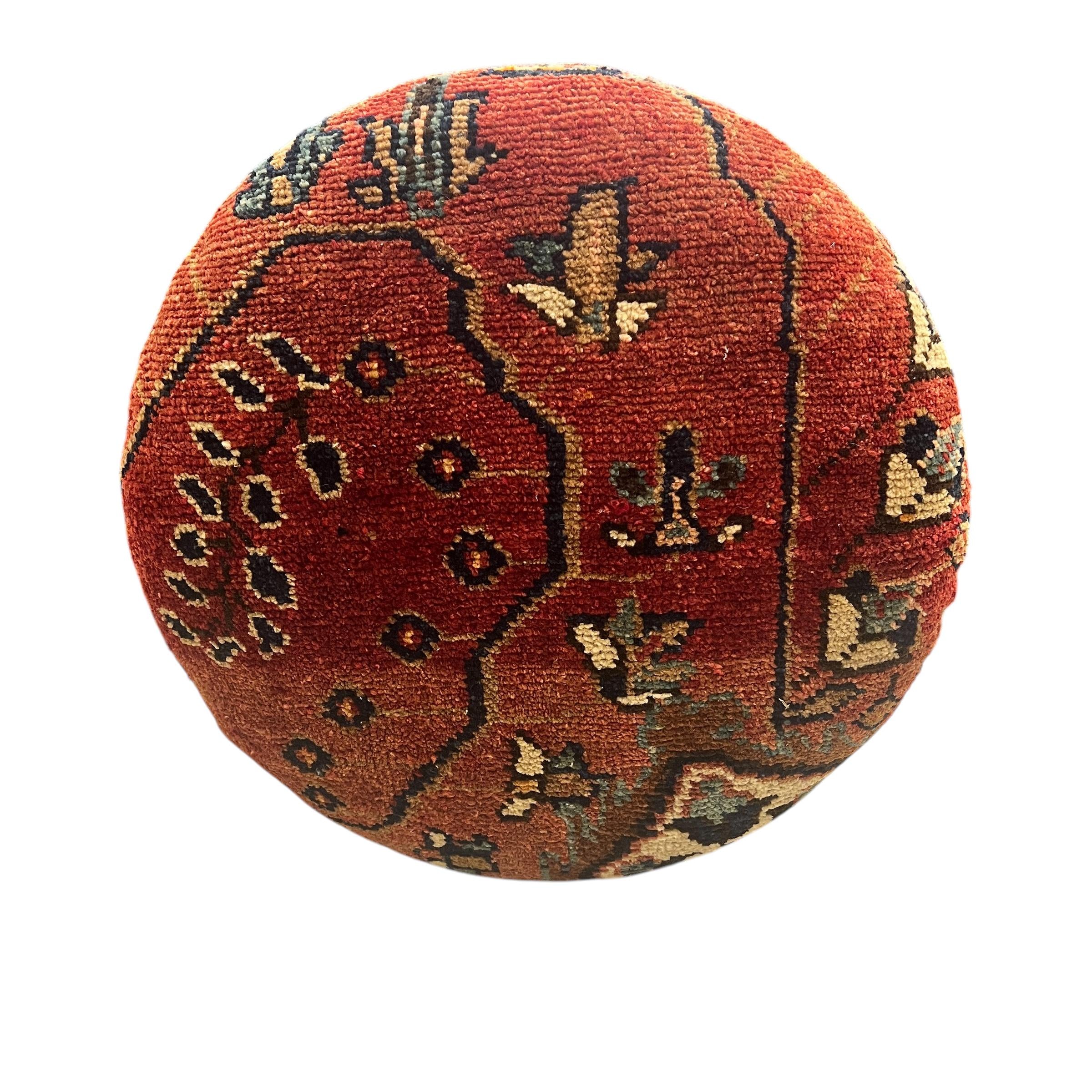 Vintage Carpet Medium Round Ottoman