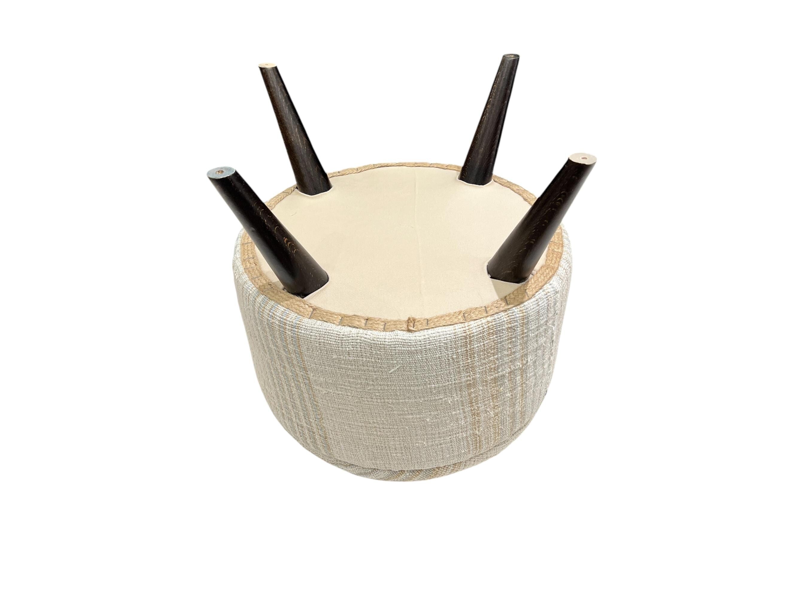 Small Hemp Round Ottoman