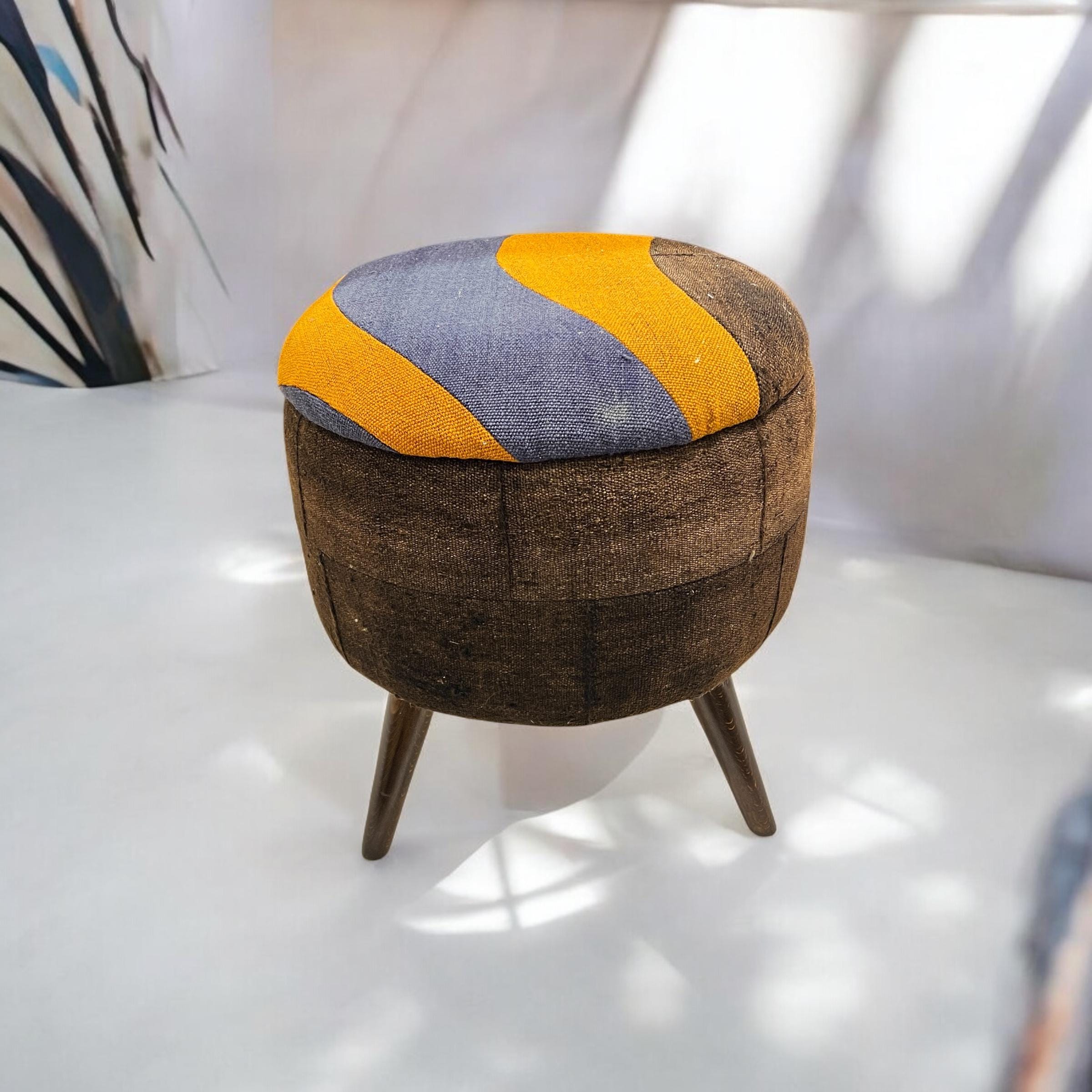 Abstract Round Small Ottoman