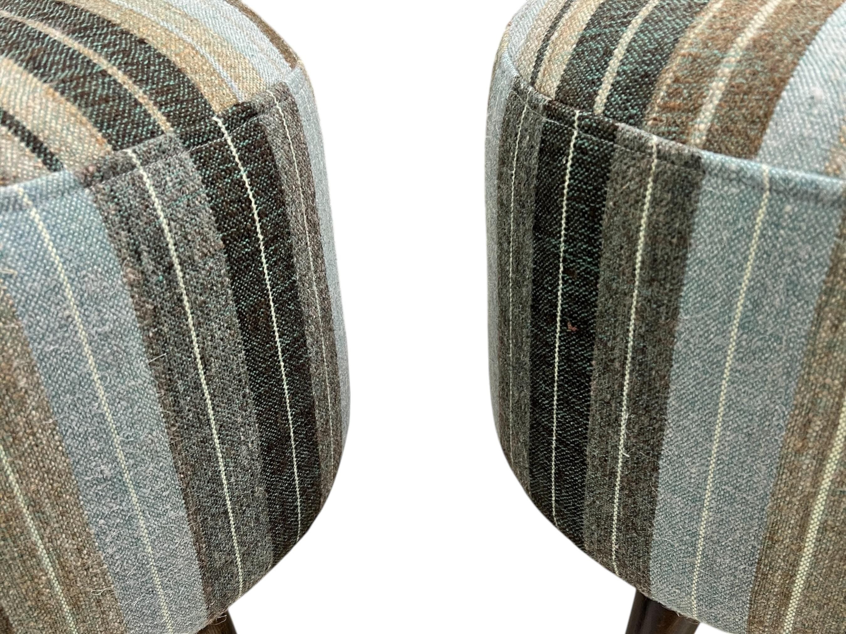 Vintage Stripe Kilim Round Ottoman