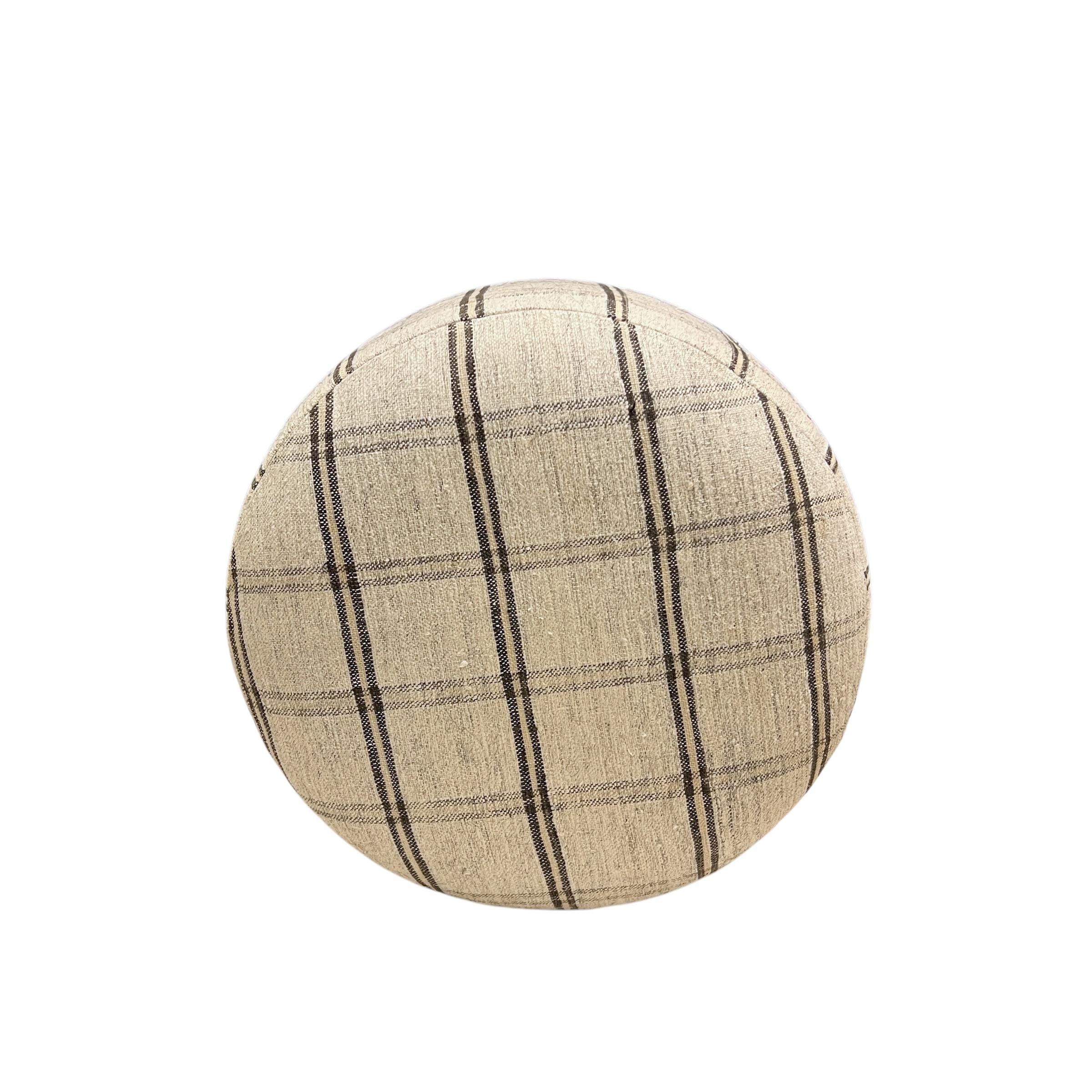 Stripe Kilim Small Round Ottoman