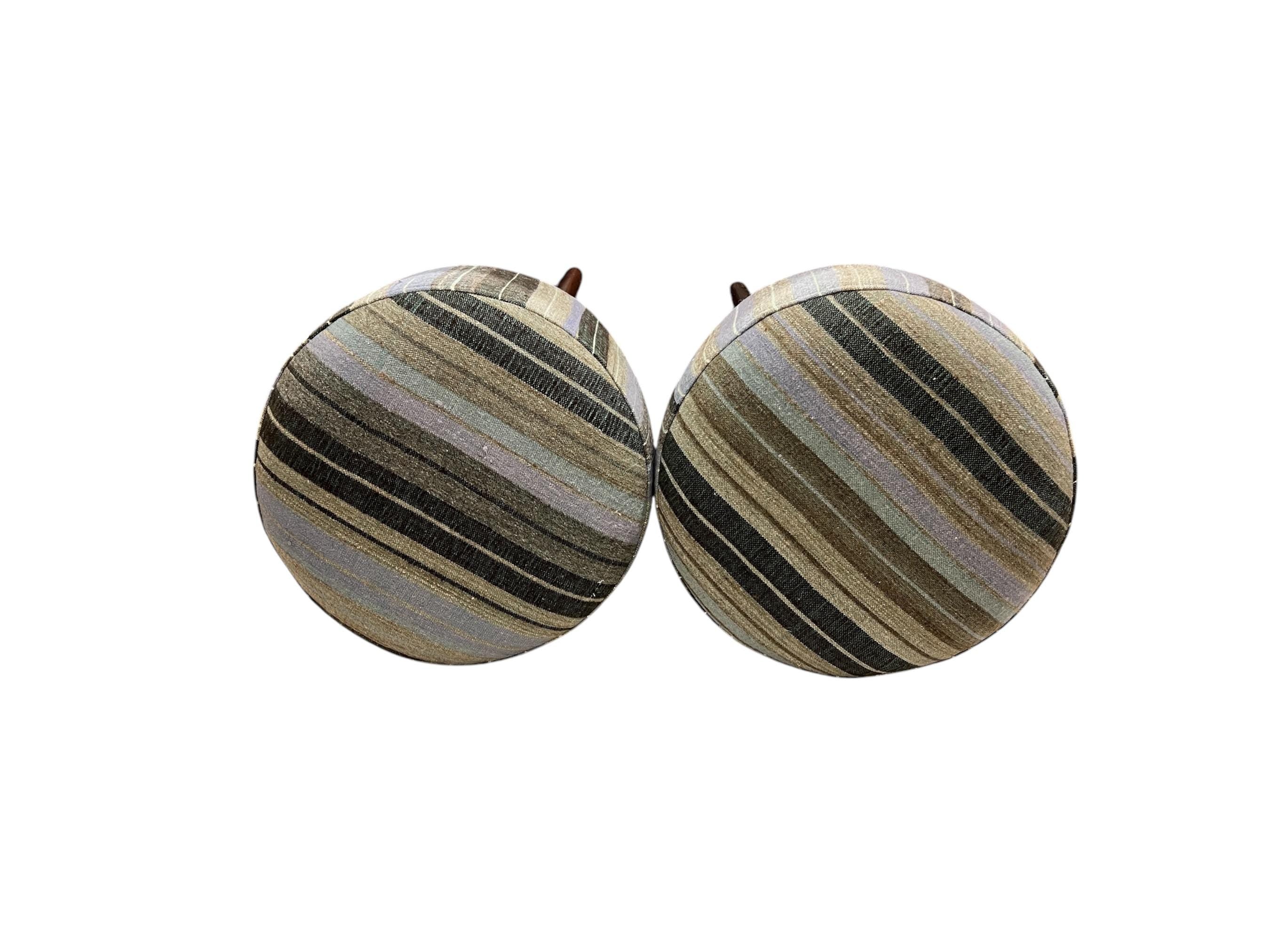 Stripe Kilim Small Round Ottoman