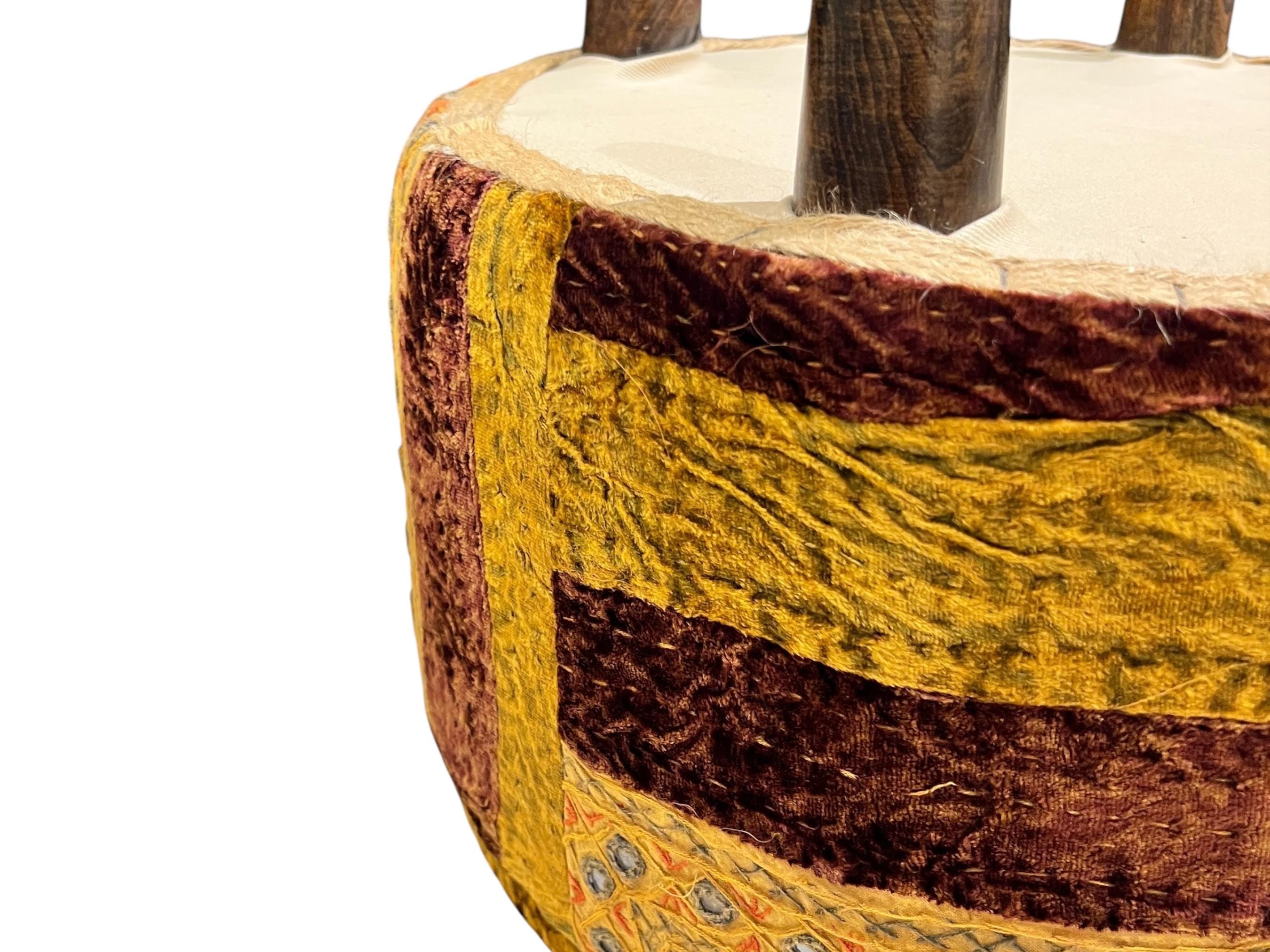 Indian Quilt Small Ottoman